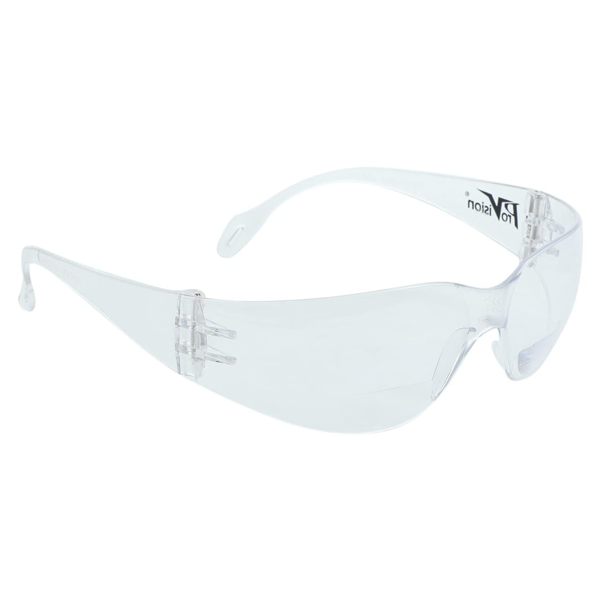 Palmero Cool Wraps Bifocal Safety Eyewear, Clear Frame, Clear Lens, 3.0 Diopter, One Size Fits All - Cool Wraps Bifocal Safety Eyewear – Clear Frame, Clear Lens - 3.0 Diopter - Image 1