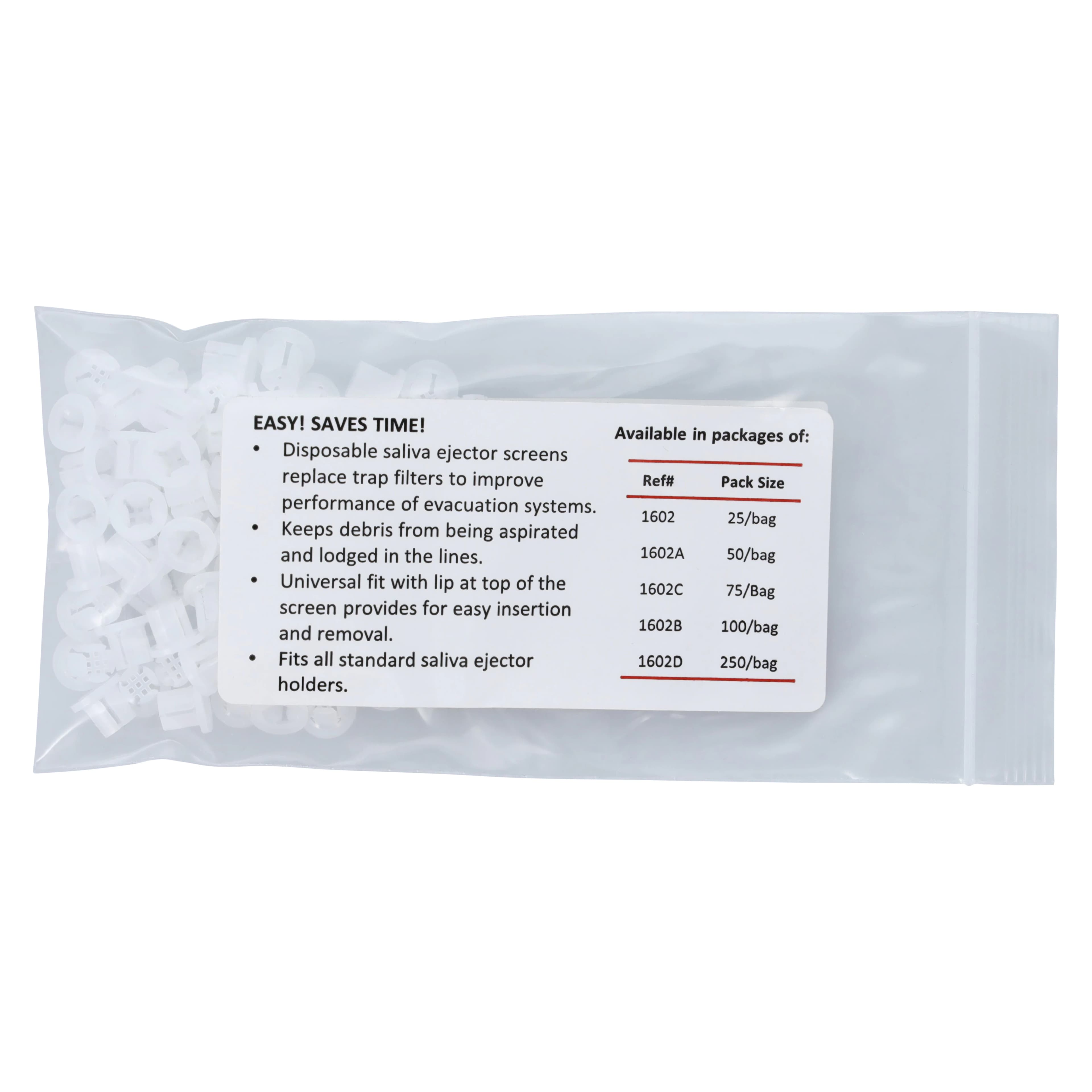 Palmero Saliva Ejector Screens, Universal Fit, Disposable, 75/Bag, 1602C thumbnail 4