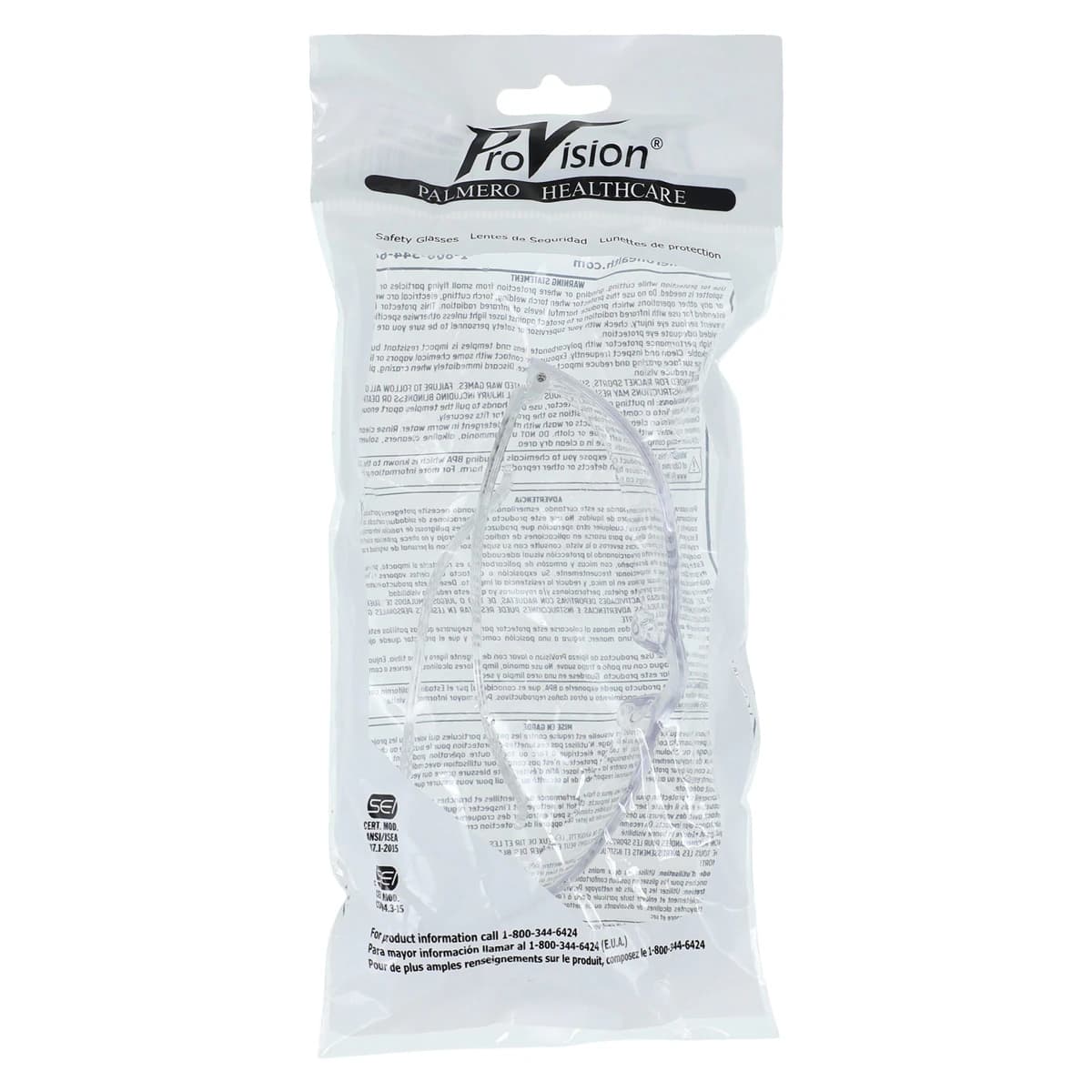 ProVision Econo Wraps Safety Eyewear, Clear Frame/Clear Lens, 1/Pk, 3601C thumbnail 5