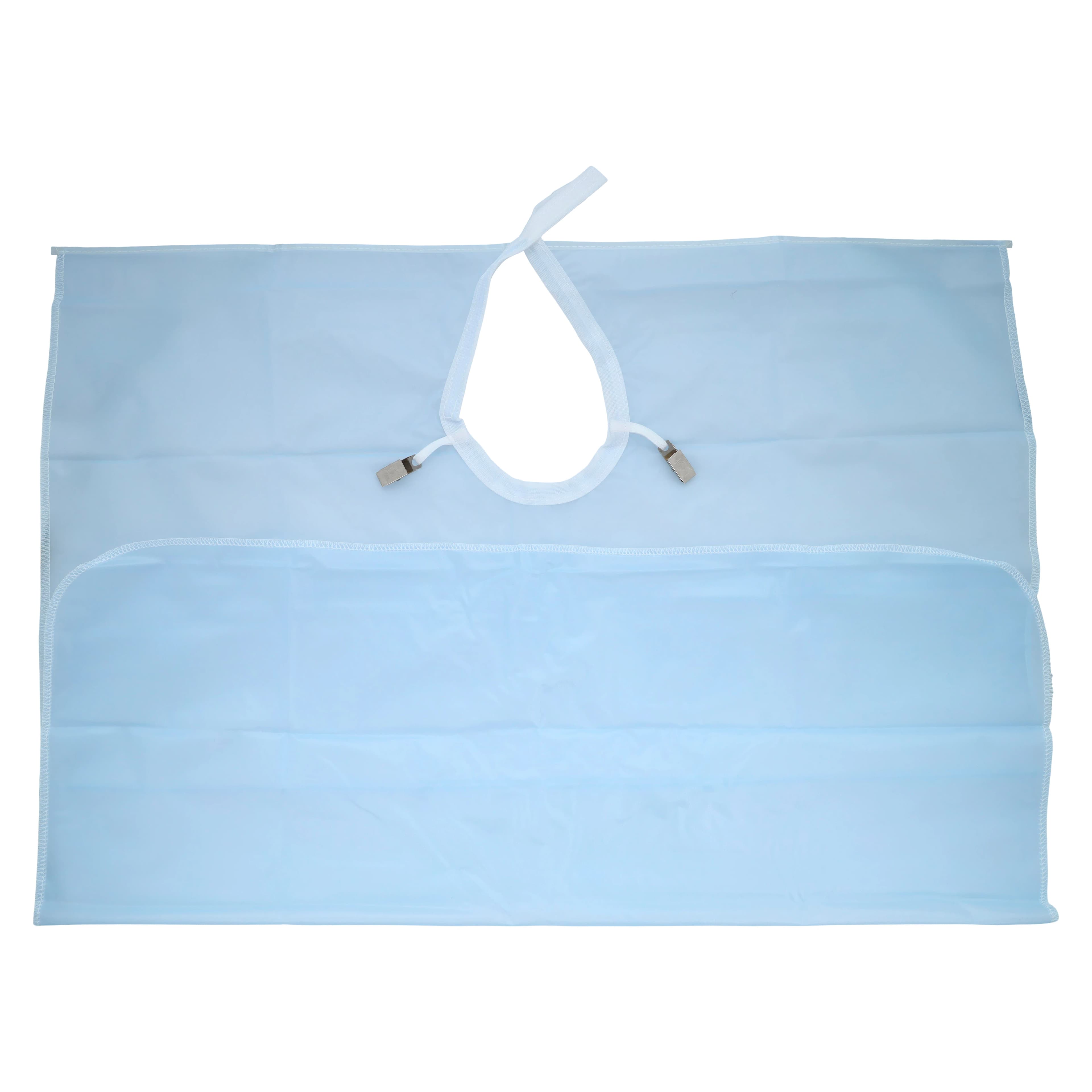 Palmero Plastic Waist-Length Patient Throw, Blue, 27" x 30", 852BLUE - Plastic Patient Throw 27" x 30" Blue - Image 1