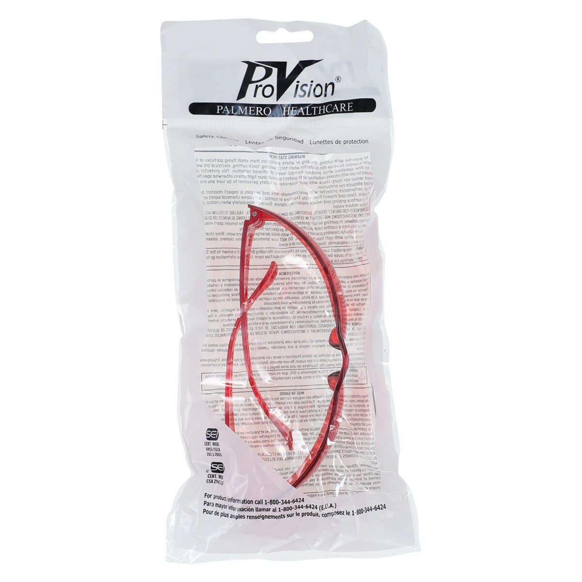 Palmero ProVision Bonding Wraps Eyewear, Fog-Free, Red/Orange Lens, ANSI Z87.1, 1/Pk, 3600 thumbnail 5