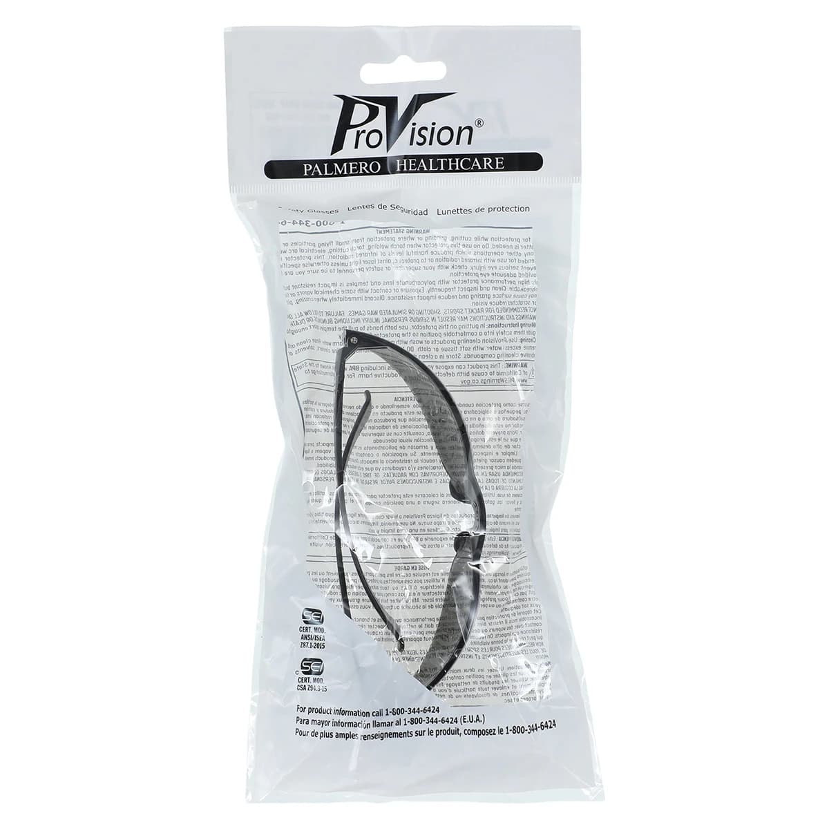 ProVision Mini Econo Wraps Safety Eyewear, Grey Frame/Grey Lens, Child/Youth Size, 1/Pack, 3607G thumbnail 5