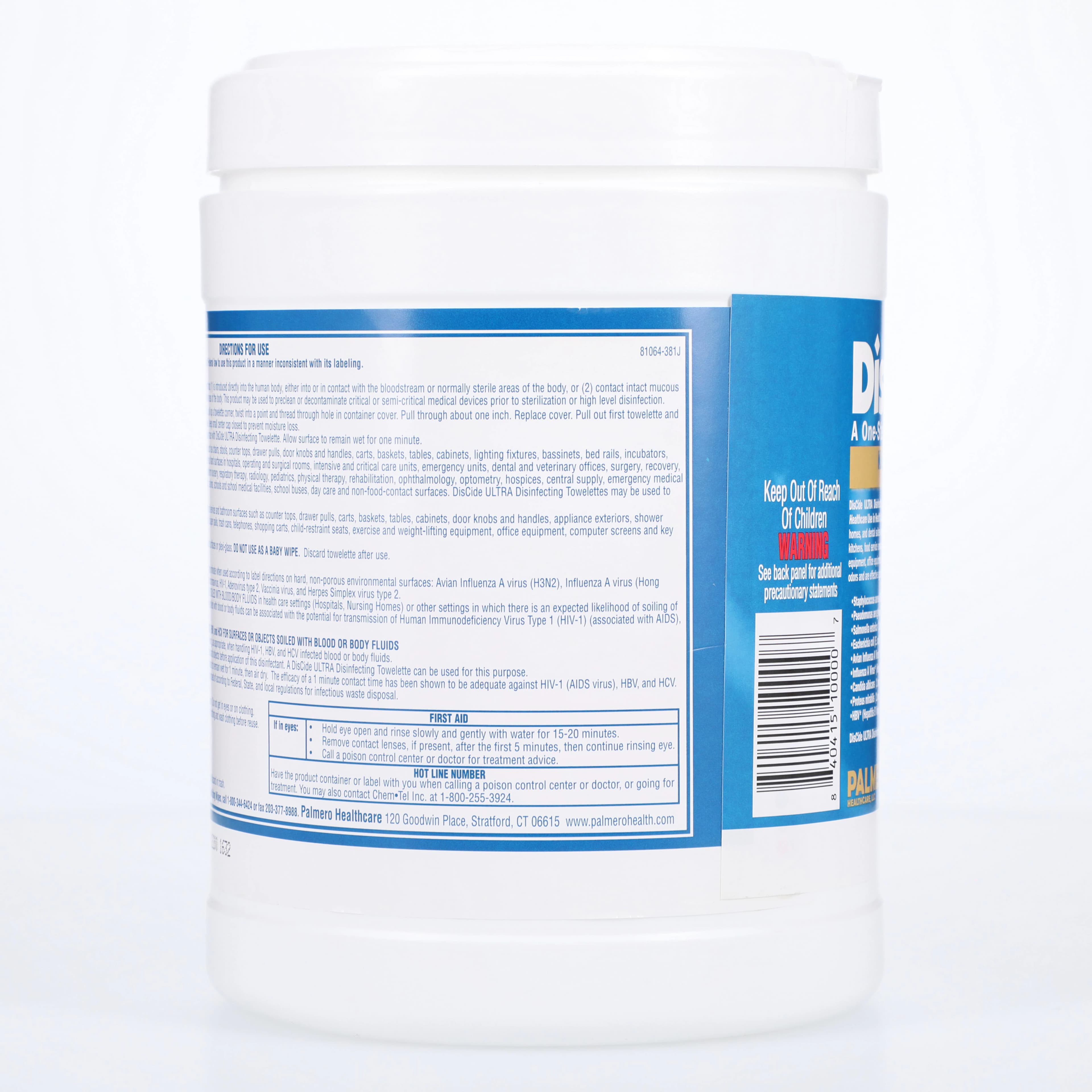 DisCide Ultra Disinfectant Towelettes, 6" x 6.75", 160/Canister, EPA 10492-4 thumbnail 3