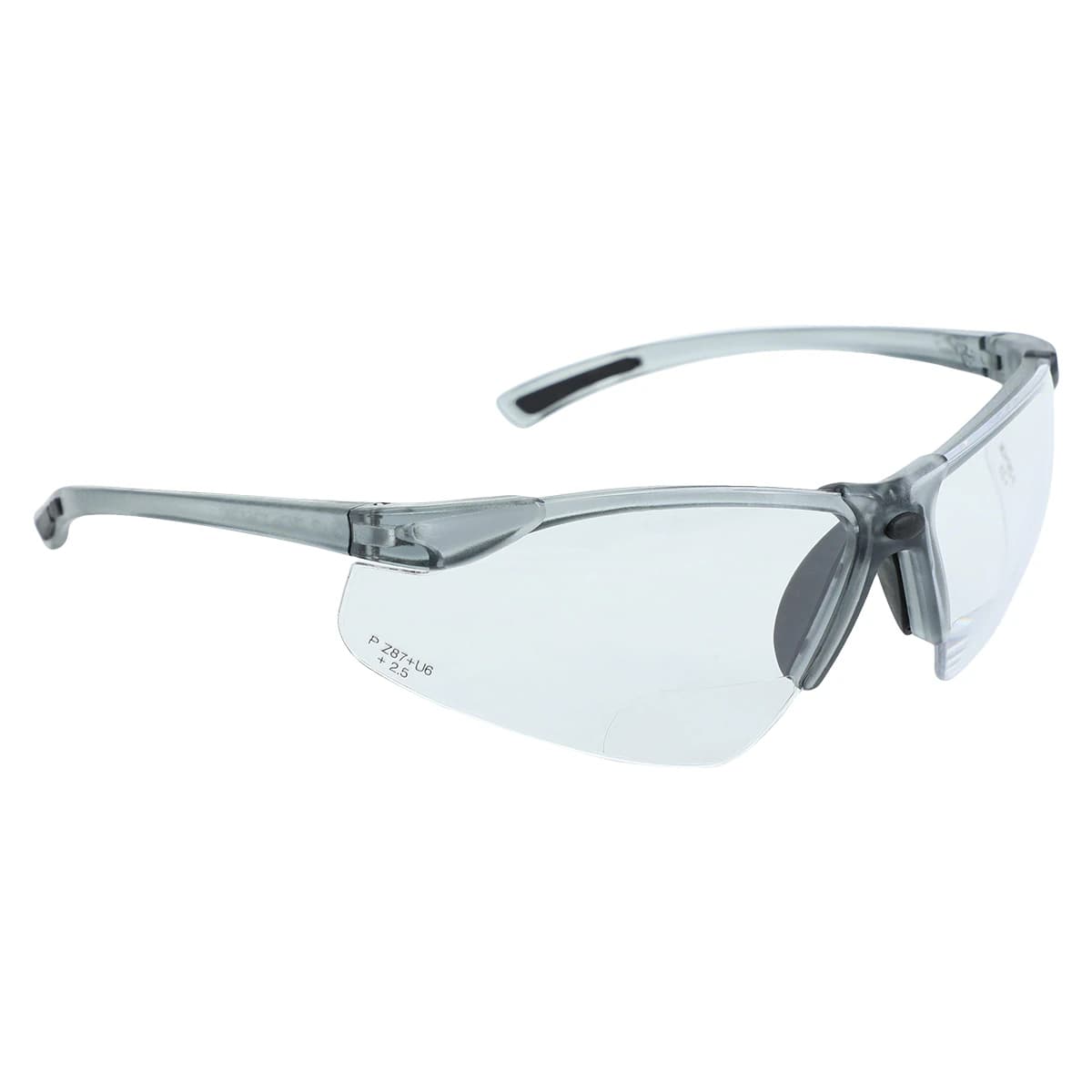 ProVision Tech Specs Bifocal Safety Eyewear, 2.5 Diopter, Gray Frame, Clear Lens, 3720D - Tech Specs Bifocal Safety Eyewear - 2.5 Diopter - Image 1