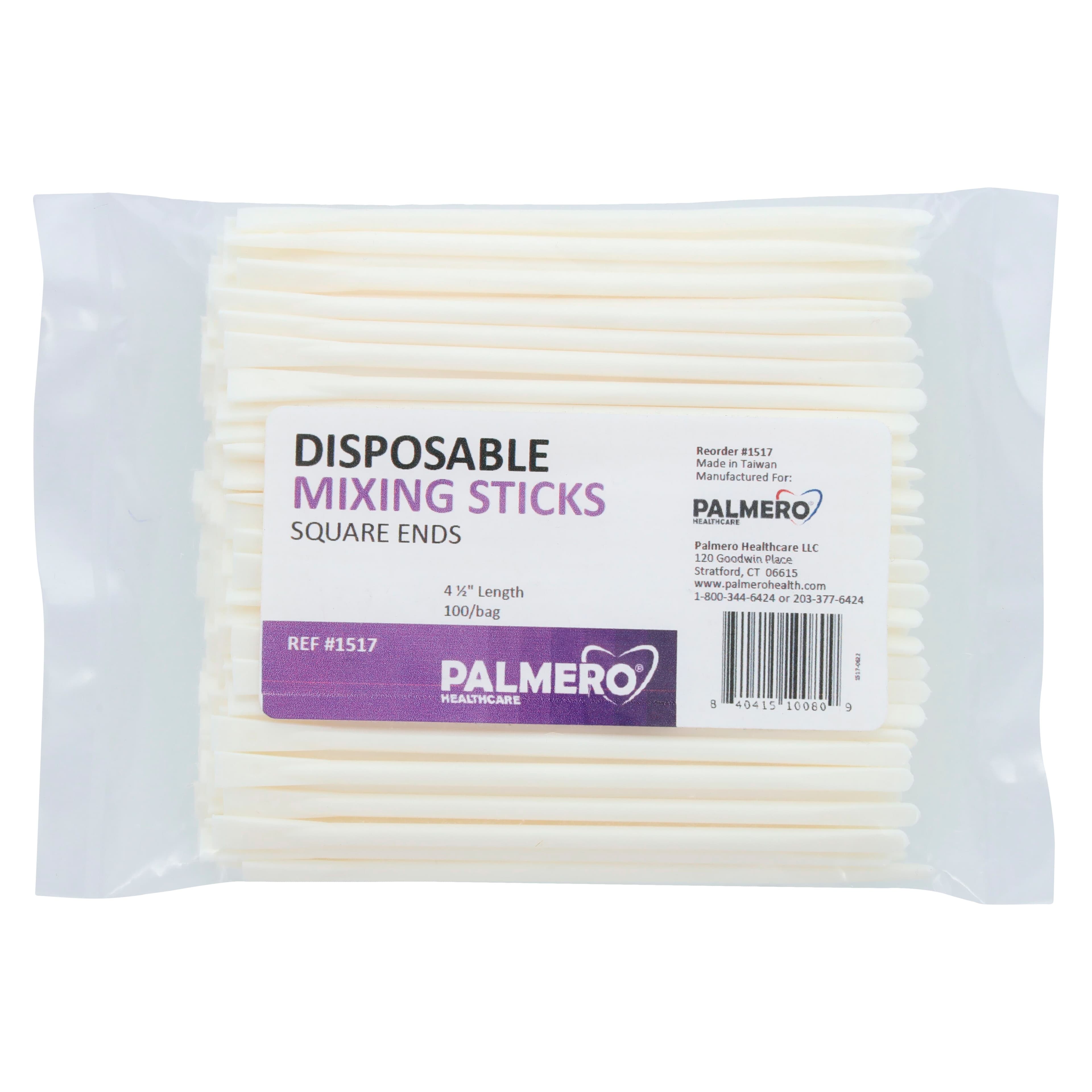 Candeez Disposable Mixing Sticks, Double-Ended, Latex-Free, 4.5", White, 100/Box, Ref 1519A thumbnail 2