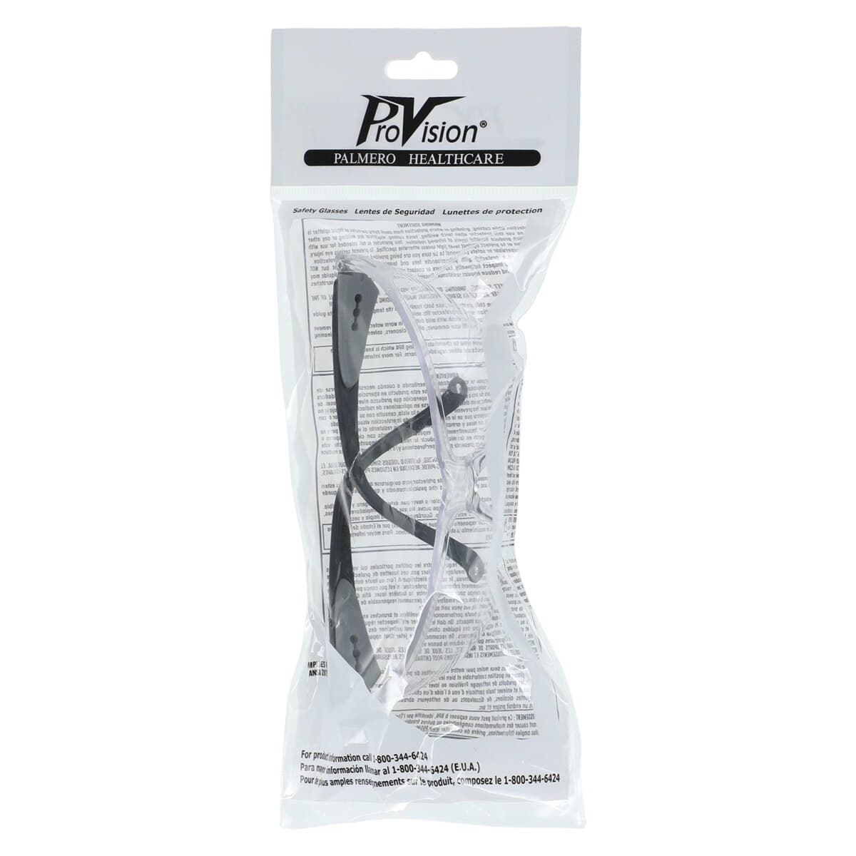 ProVision Contour Wraps Safety Eyewear, Black Frame, Clear Lens, Anti-Fog, Anti-Scratch, UV Protection, 1/Pk, 3553 thumbnail 5