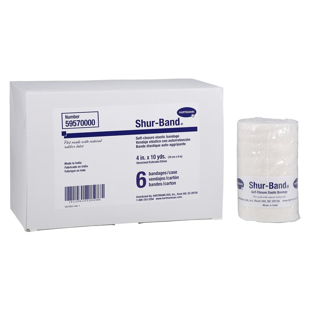 Hartmann Shur-Band Stretch Bandage Elastic, 4" x 10 yd, Non-Sterile, 6/Box thumbnail 2