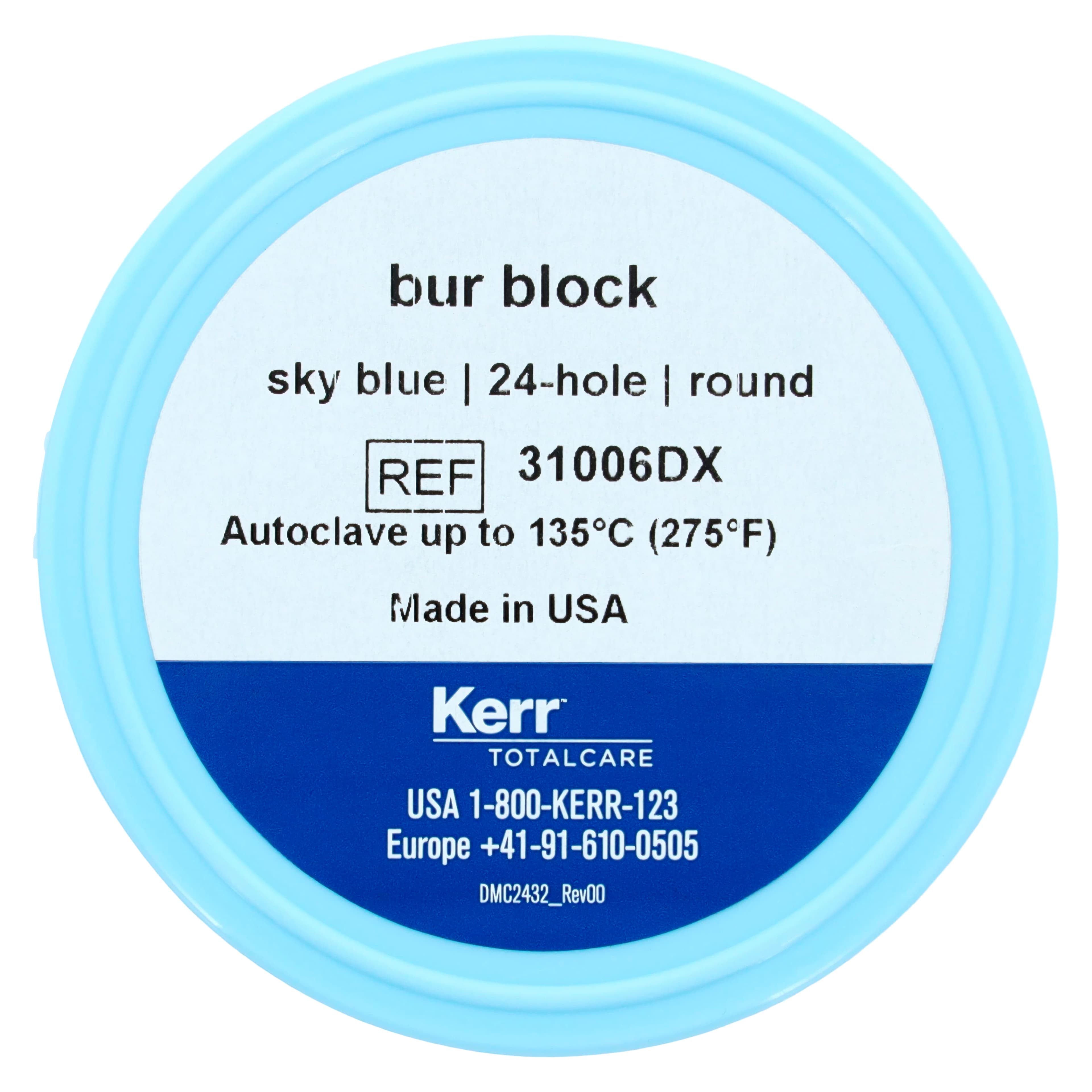 Kerr Bur Block Magnetic 24-Hole Round Sky Blue, 31006DX thumbnail 2
