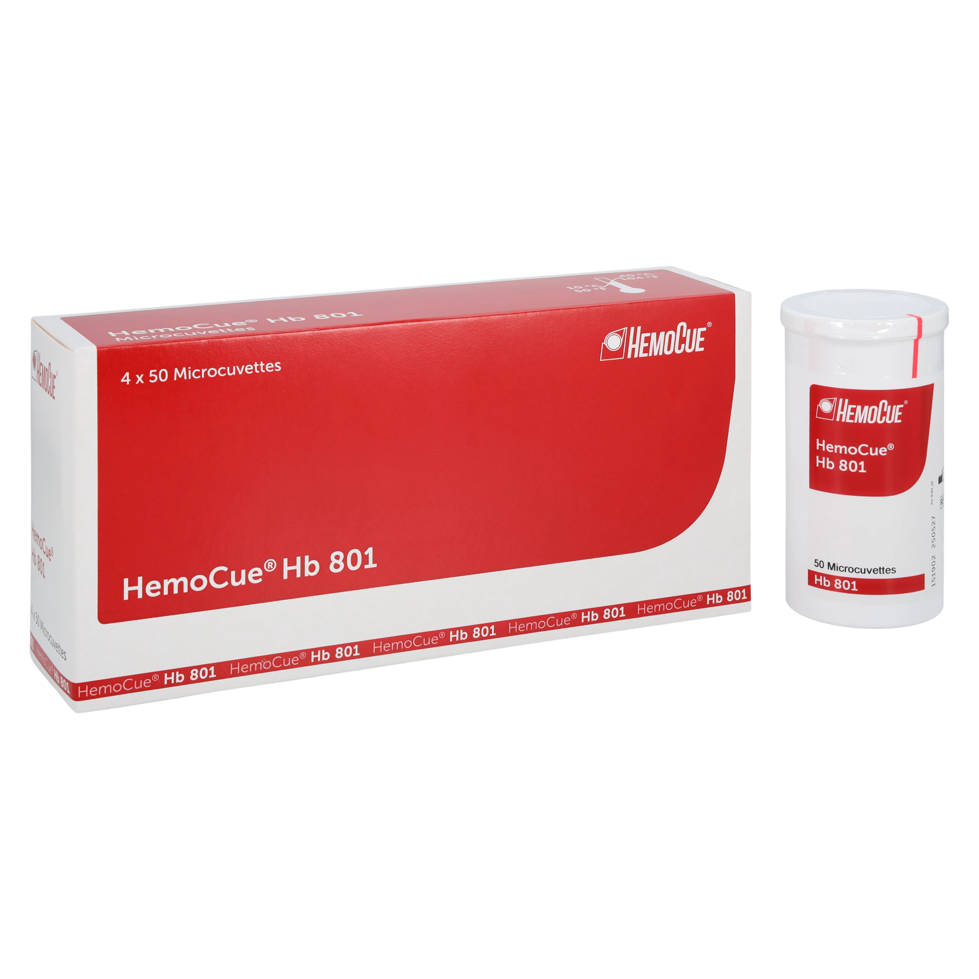 HemoCue Hb 801 Hemoglobin Microcuvettes, 200/Box - HemoCue Hb 801 Microcuvettes - Image 1