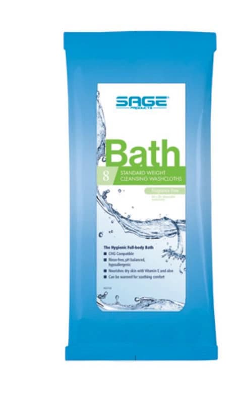 Comfort Bath Disposable Washcloths, Unscented, 8" x 8", White, 5-Pack, 78/Case - Cloth Bath Unscented 8x8" - Image 1