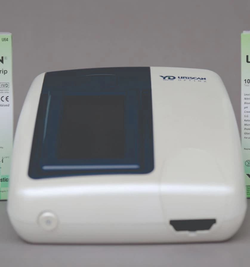 YD Diagnostics Uriscan Optima Urine Analyzer with 5 Bottles of 2ACR Urine Test Strips, CLIA Waived - Analyzer Uriscan 5 Btls 2ACR - Image 1