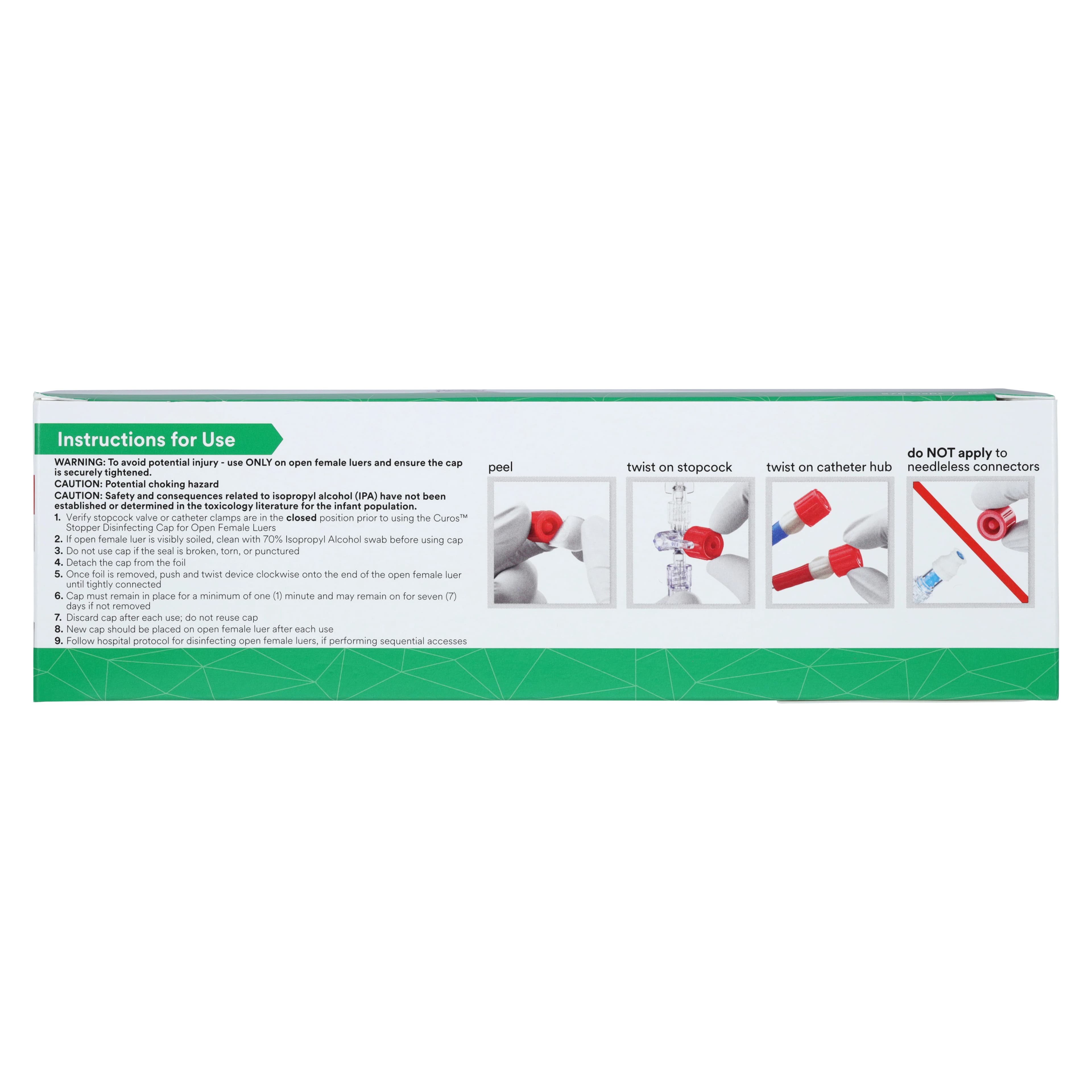 Curos Stopper Disinfecting Cap for Open Female Luers, Sterile, 270/Box, CSA1-270 thumbnail 3