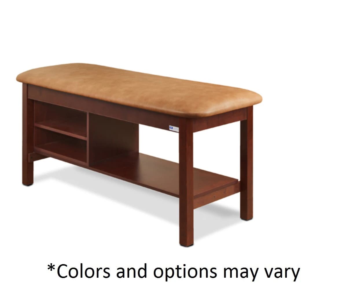 Clinton Industries Exam Table, Straight with Shelving, Dusty Blue - Table Exam Straight w/Shelvng - Image 1