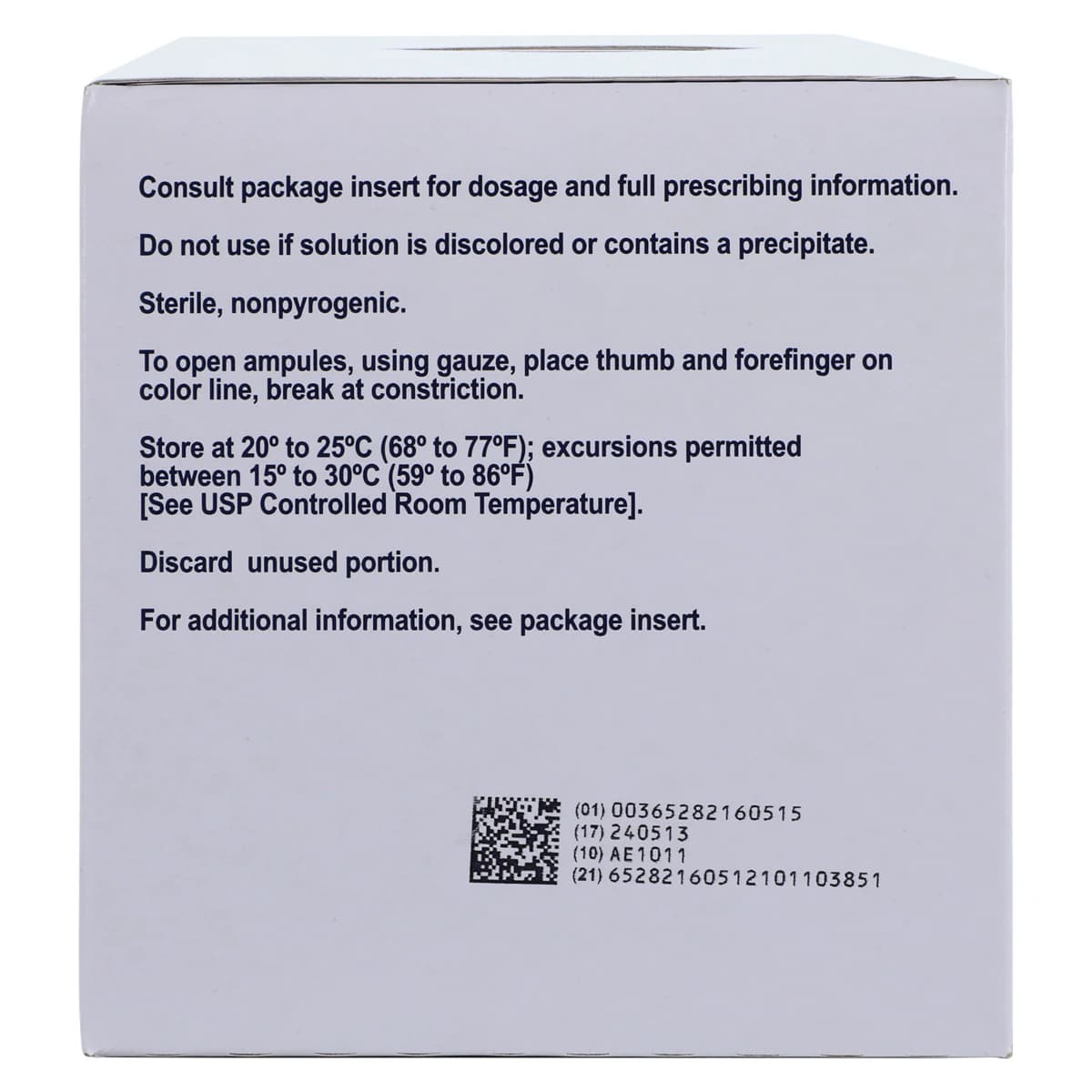 Lidocaine HCl Injection 1% Preservative Free Ampule 5mL, 25/Package thumbnail 2