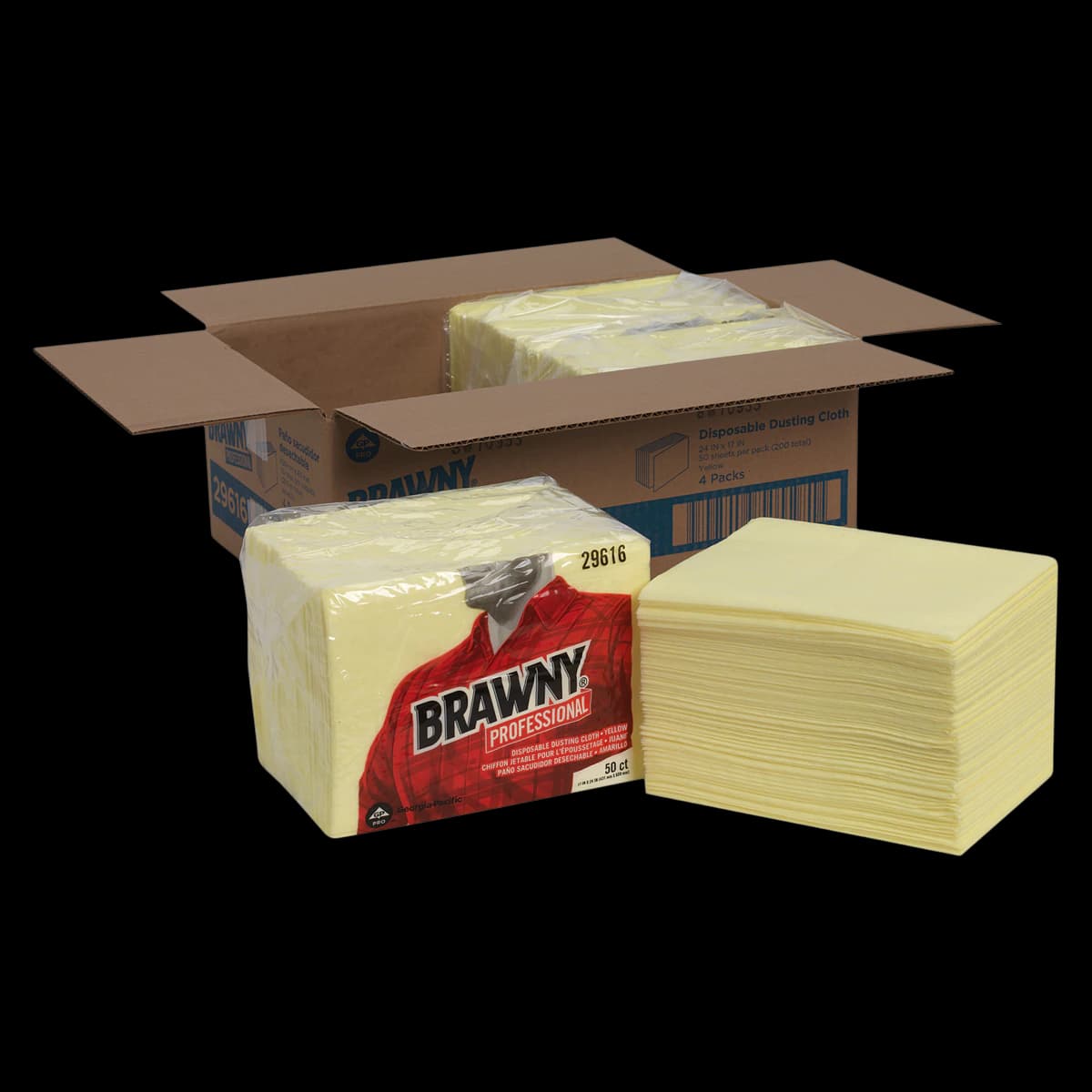 Brawny Professional Dusting Cloths, Quarterfold, 17" x 24", 200/Case - Brawny Professional Dusting Cloths Quarterfold - Image 1