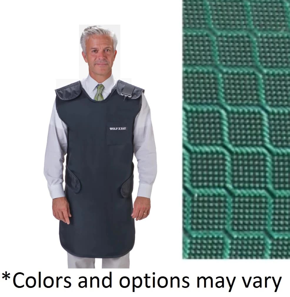 Wolf X-Ray Quick Drop Apron, Shimmering Green, Lead Free, 26" x 42", 0.5mm Equivalence, XXL - Apron Quick Drop XXL - Image 1