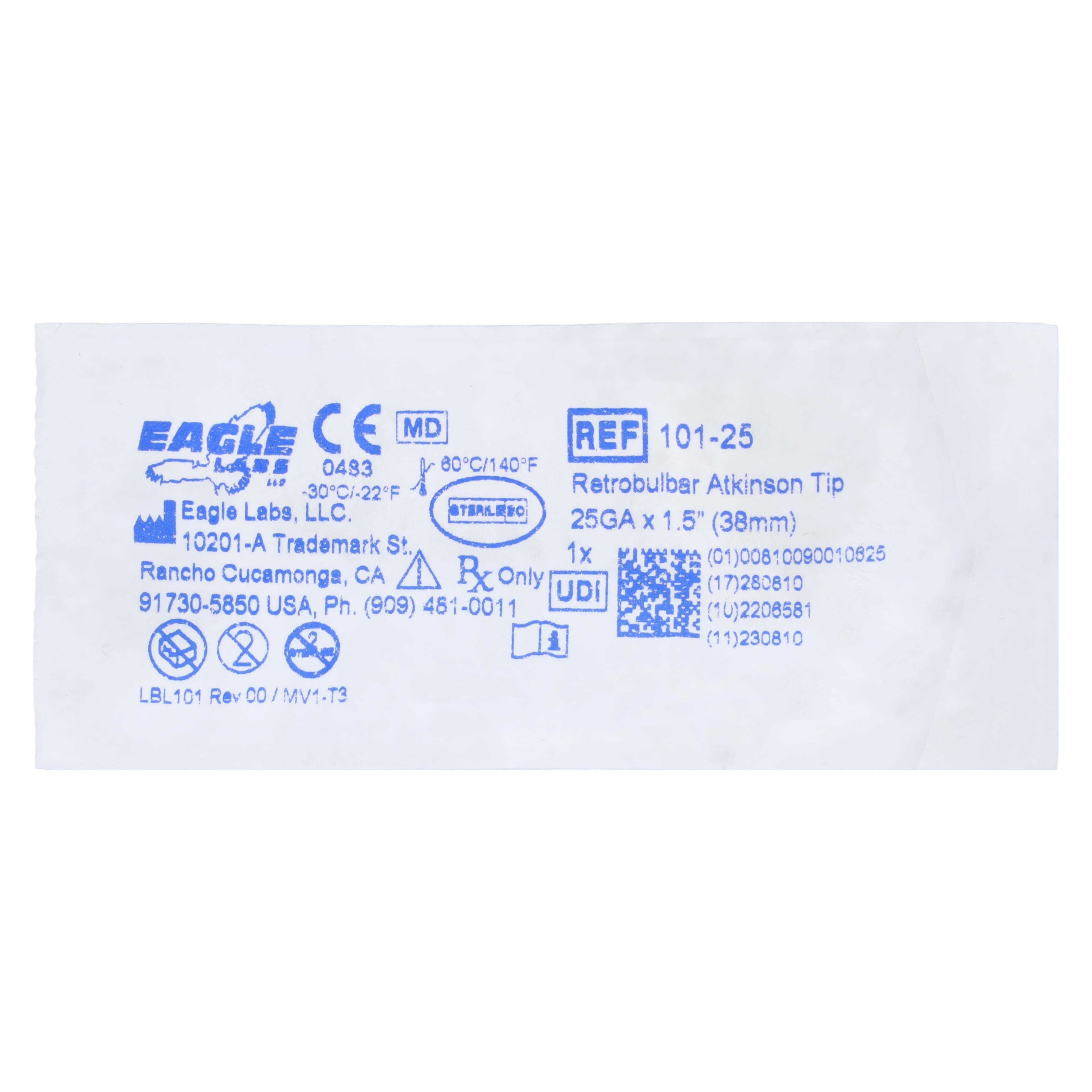 Eagle Labs Retrobulbar Cannula, Atkinson, 23G x 1.5 in (38 mm), Blunt, Sterile, Single-Use thumbnail 2