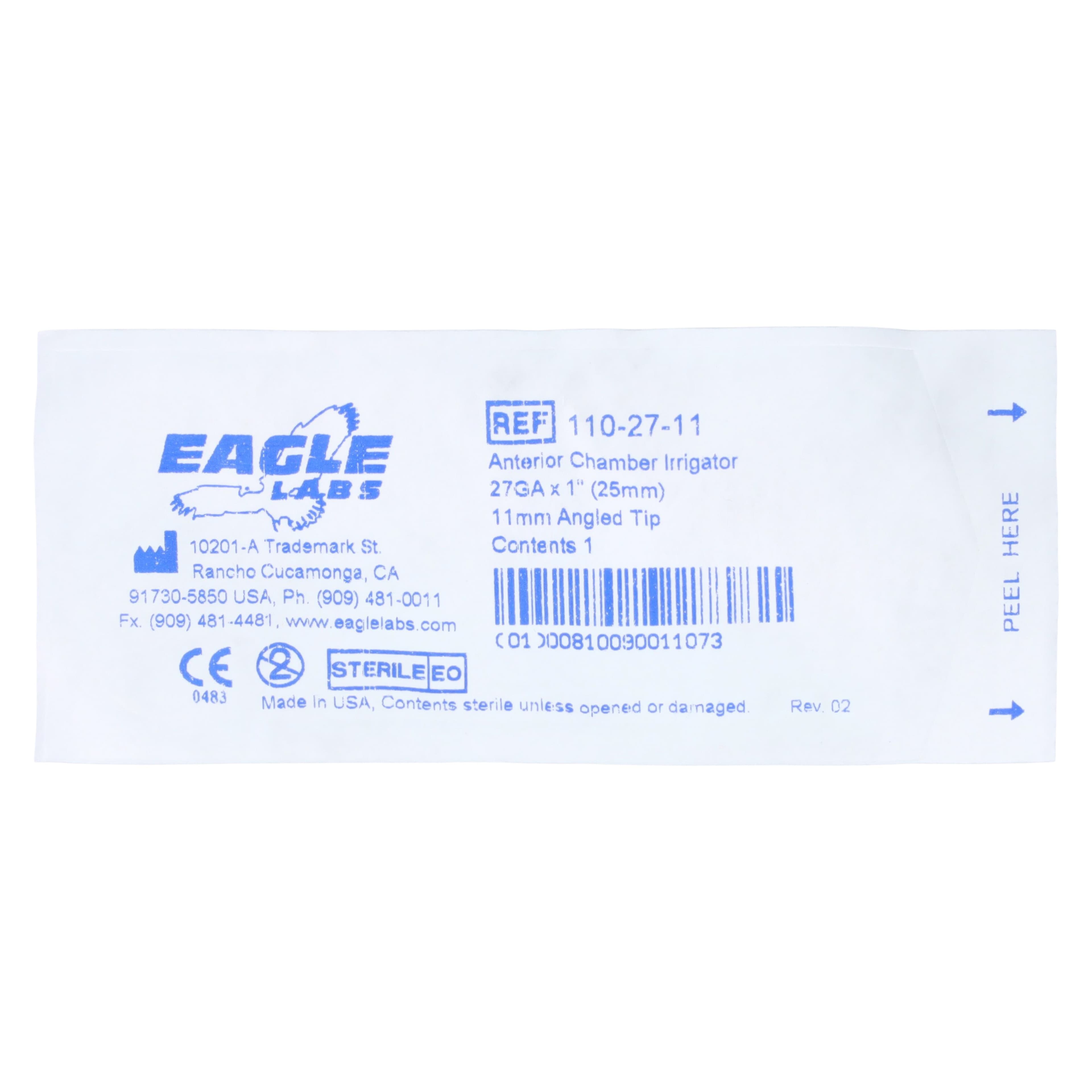 Summit Medical Anterior Chamber Irrigating Cannula, 11mm Angled Tip thumbnail 2