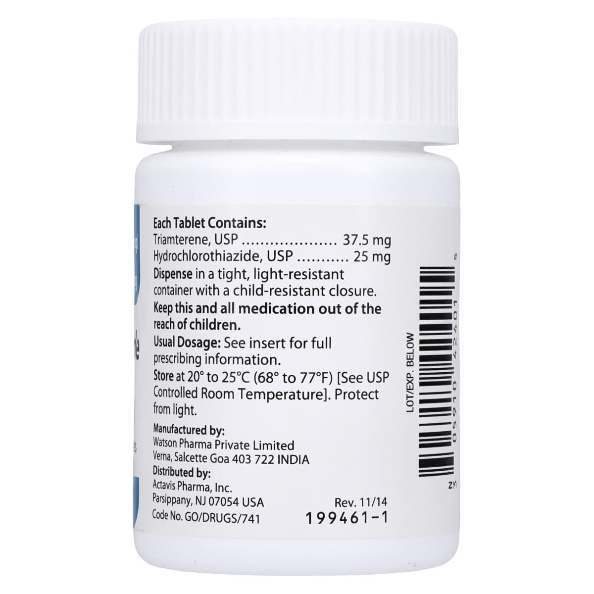 Triamterene/HCTZ Tablets 37.5mg/25mg, 100/Bottle, Teva Pharmaceuticals thumbnail 2