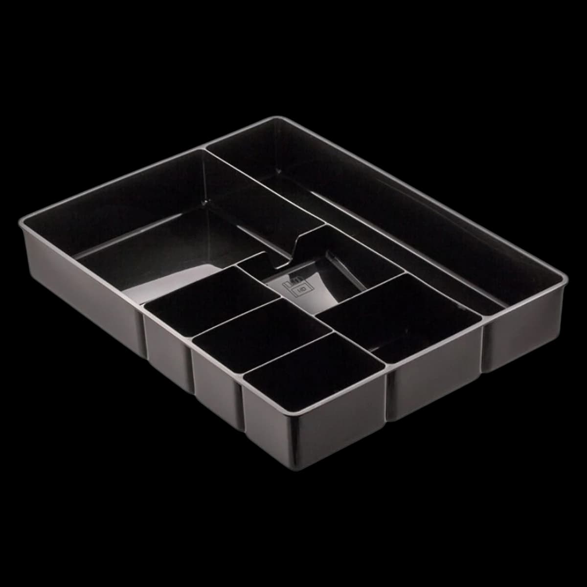 Officemate Deep Drawer Organizer Tray, 8 Compartments, 2.25" x 15.125" x 11.5", Black - Organizer Drawer 8 Cmpt - Image 1