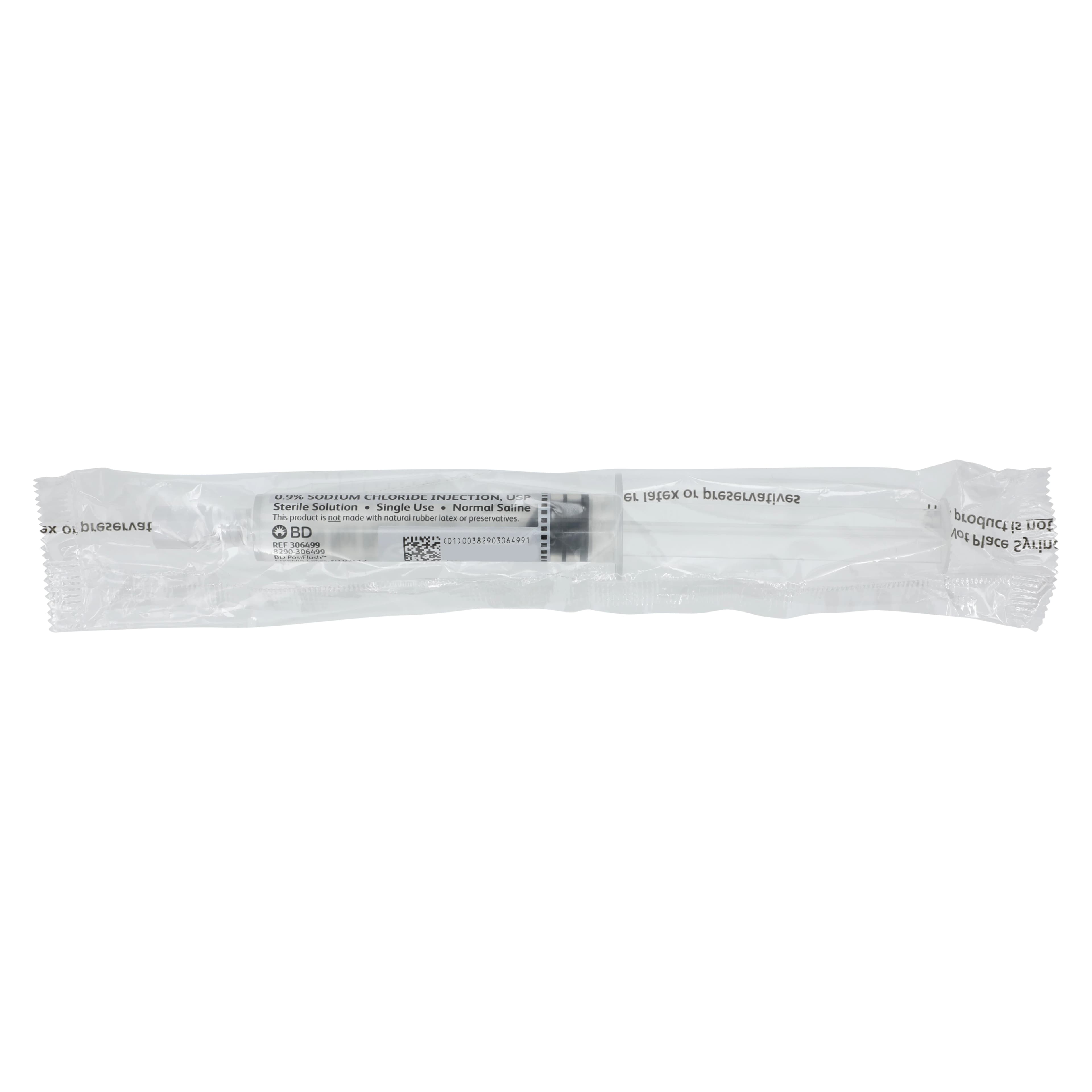 BD PosiFlush Saline Syringe, 0.9% Sodium Chloride, 10 mL Prefilled, 30/Package thumbnail 4