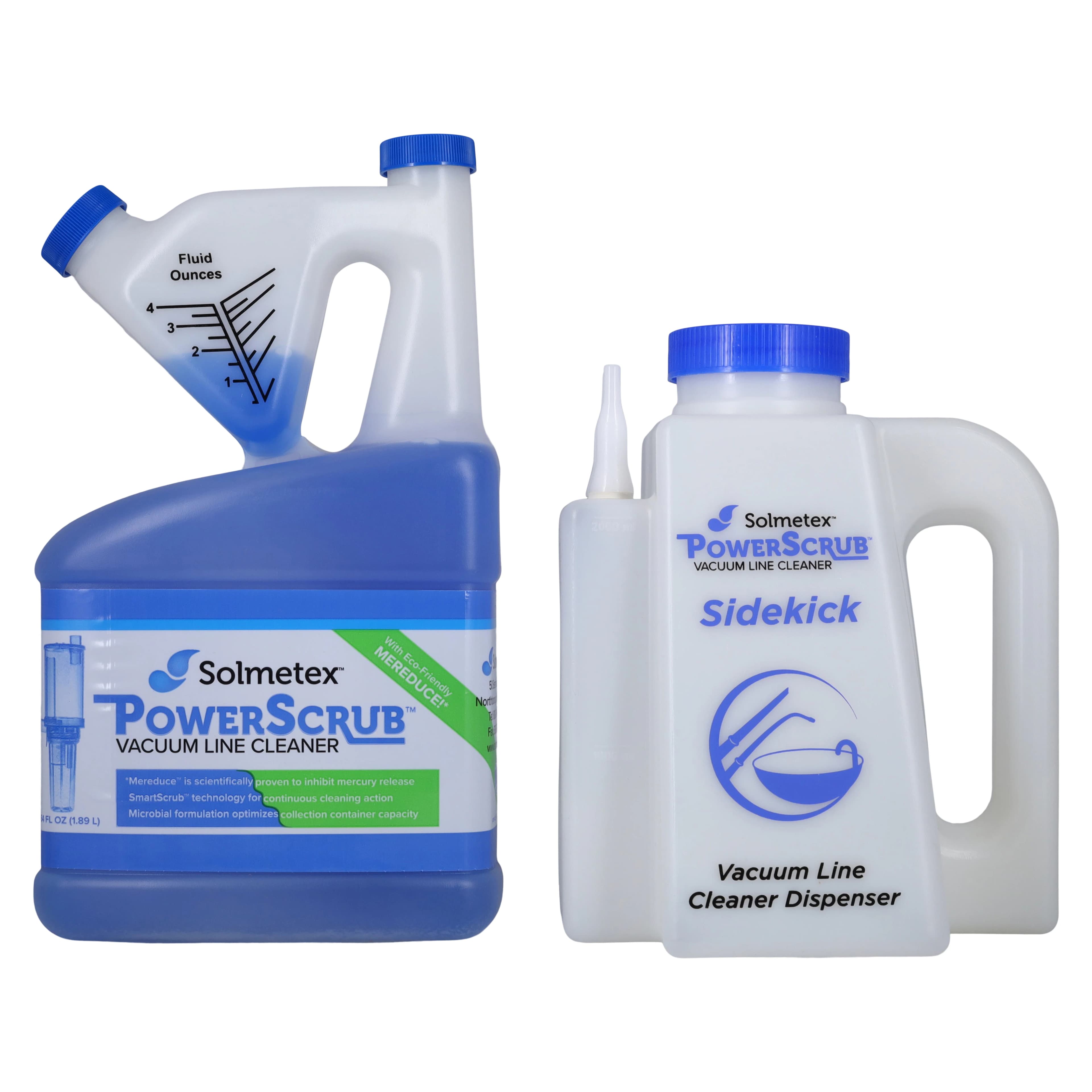 Solmetex PowerScrub Vacuum Line Cleaner Intro Kit, 64 oz Bottle with Sidekick Dispenser, PCS-VLIK thumbnail 2