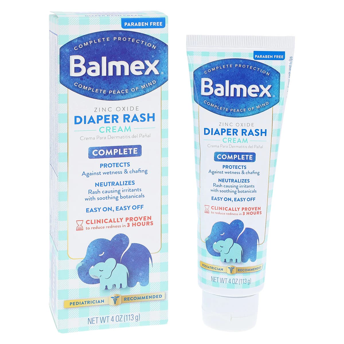 Balmex Diaper Rash Cream, Zinc Oxide 11.3%, 4 oz Tube thumbnail 2