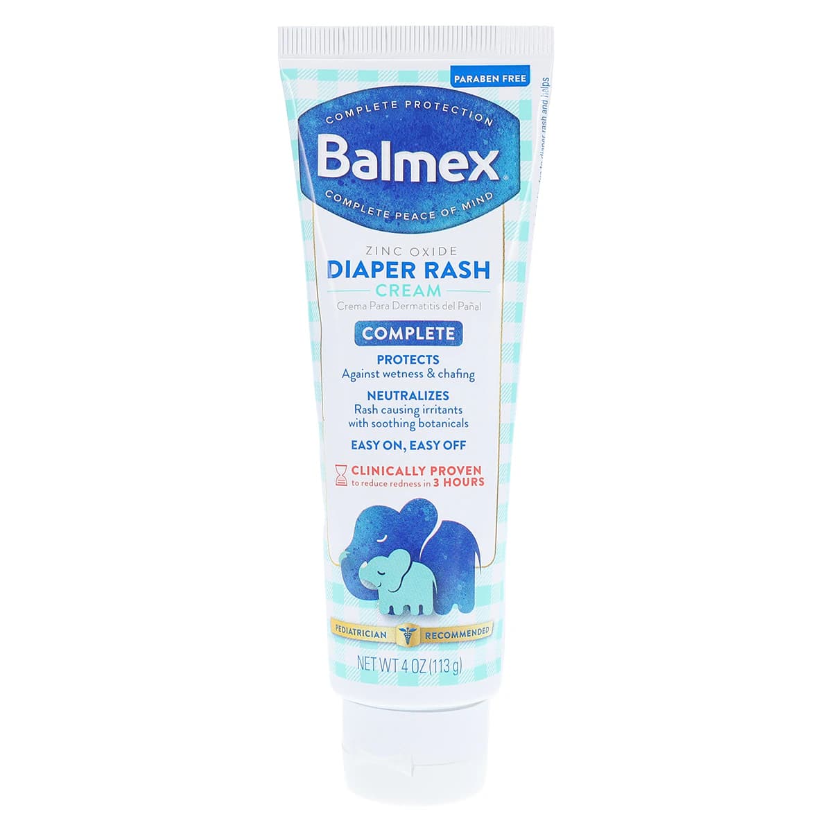 Balmex Diaper Rash Cream, Zinc Oxide 11.3%, 4 oz Tube thumbnail 3