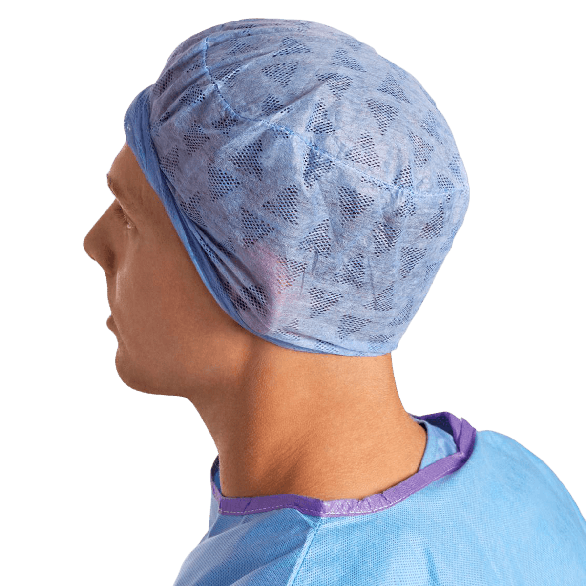Medline Surgical Cap, Elastic Back, Latex-Free, One Size Fits Most, Blue, 600/Case - Cap Surgical Elastic Back LF - Image 1