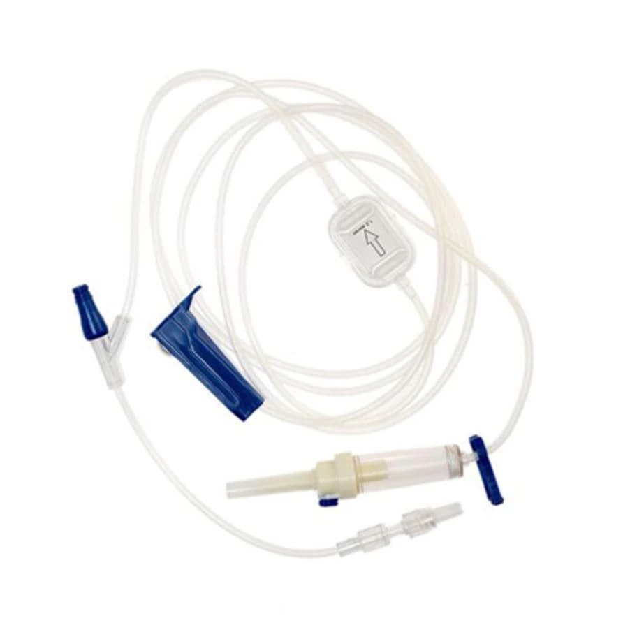 Truecare Biomedix IV Administration Set with Y-Site, 1.2 Micron Filter, 102" Tubing, Male Luer Lock, Slide Clamp, DEHP-Free, 50/Box - Administration Set IV Y-Site - Image 1