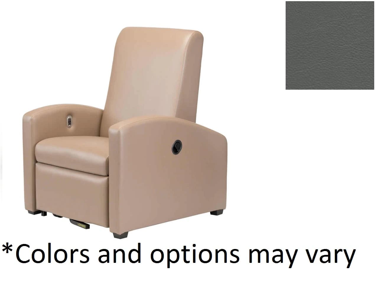 Augustine Treatment Recliner, 500 lb Weight Capacity, Charcoal - Recliner Augustine Ht & Mass - Image 1