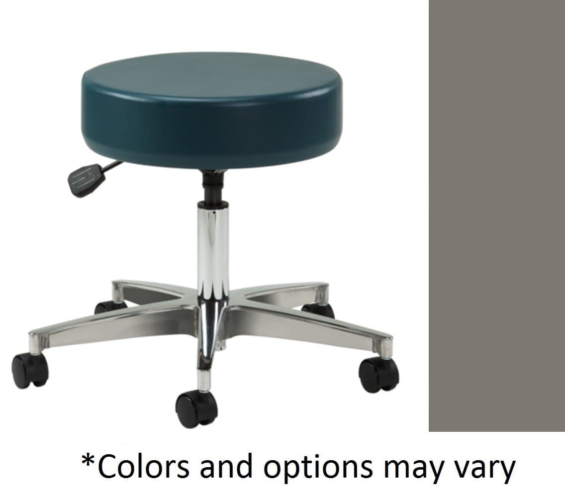 Clinton Industries Premier Exam Stool, Pneumatic, Without Back, Warm Gray, 250 lb Capacity - Stool Exam Pneumatic w/o Back - Image 1