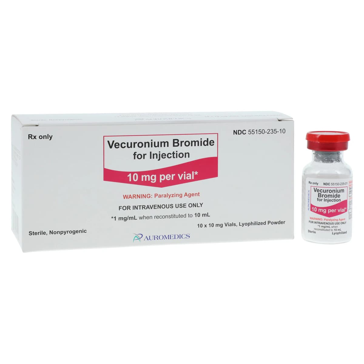 Vecuronium Bromide Injection, 10mg/Vial, 10mL Vial, 10/Package - Vecuronium Brom Inj SDV 10mL - Image 1