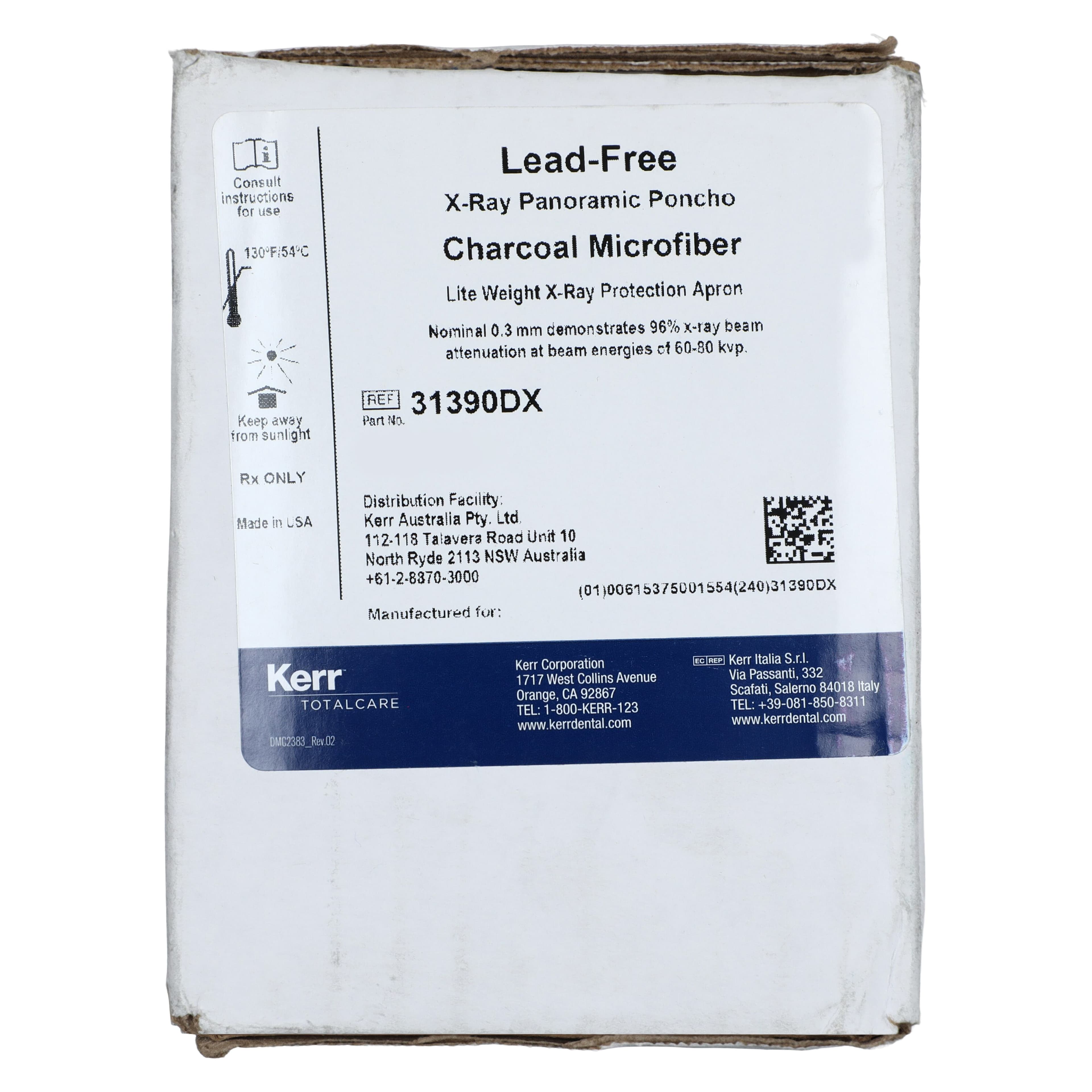 Kerr TotalCare Lead-Free X-Ray Panoramic Poncho, Adult, Charcoal Microfiber, 31390DX thumbnail 5