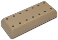 Kerr Magnetic Bur Block, Rectangular, 14-Hole, Beige, 3"W x 1-1/4"D x 1/2"H, #31807DX - Bur Block Rectangle Beige 14-Hole - Image 1