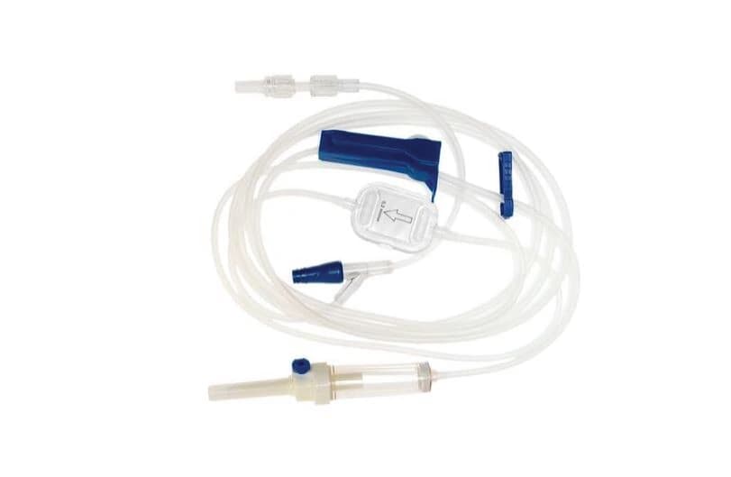 Truecare Biomedix IV Administration Set, 0.2 Micron Filter, 10 Drops/mL, 102" Y Port, Male Luer Lock, Roller/Slide Clamp, Clave Connector, DEHP Free, Sterile, 50/Box - Administration Set IV - Image 1
