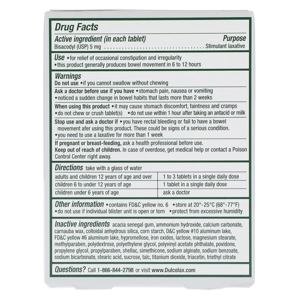 Dulcolax Tablets N-R, 5 mg, 25/Box thumbnail 2