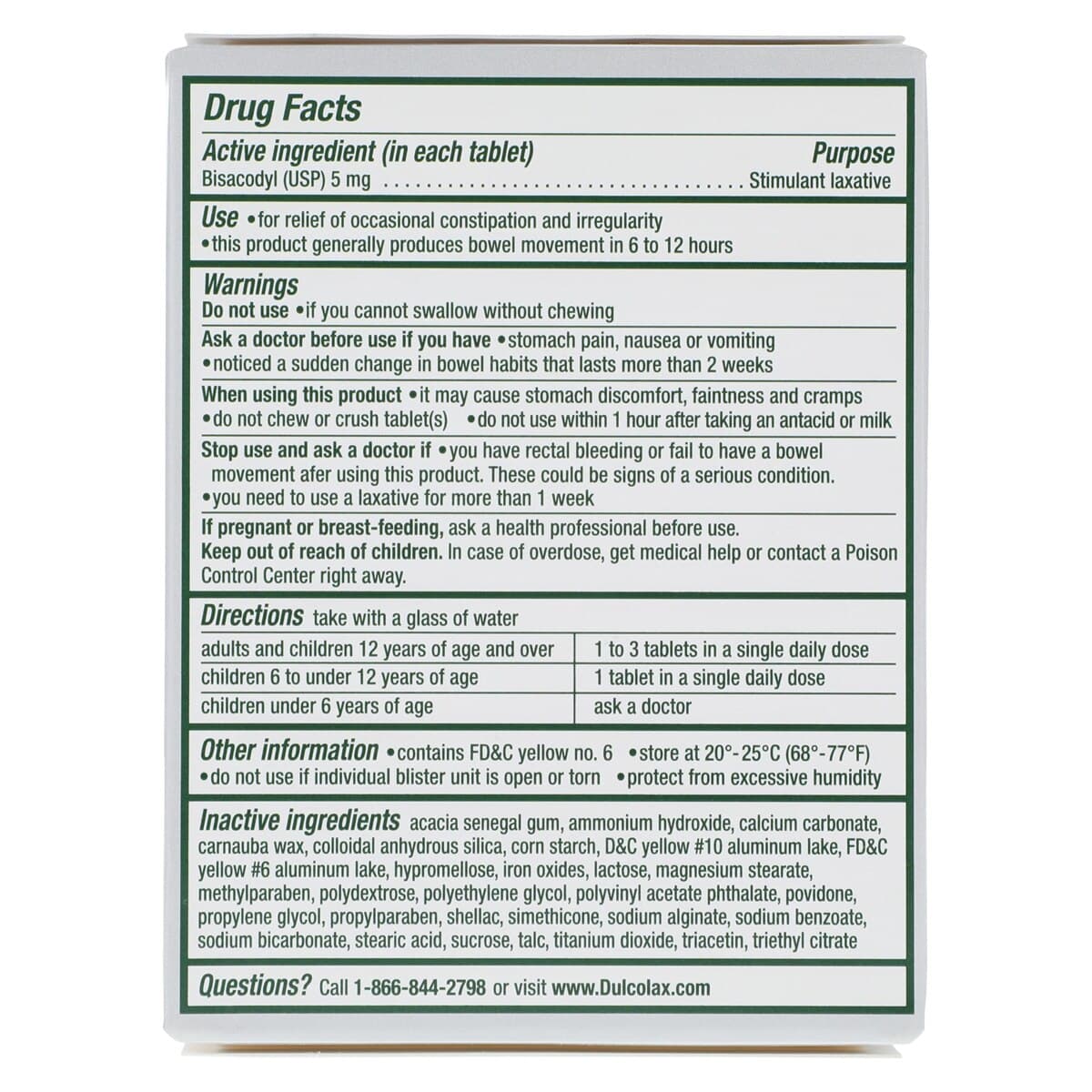 Dulcolax Tablets, 5mg, Non-Regulated, 100/Box thumbnail 2