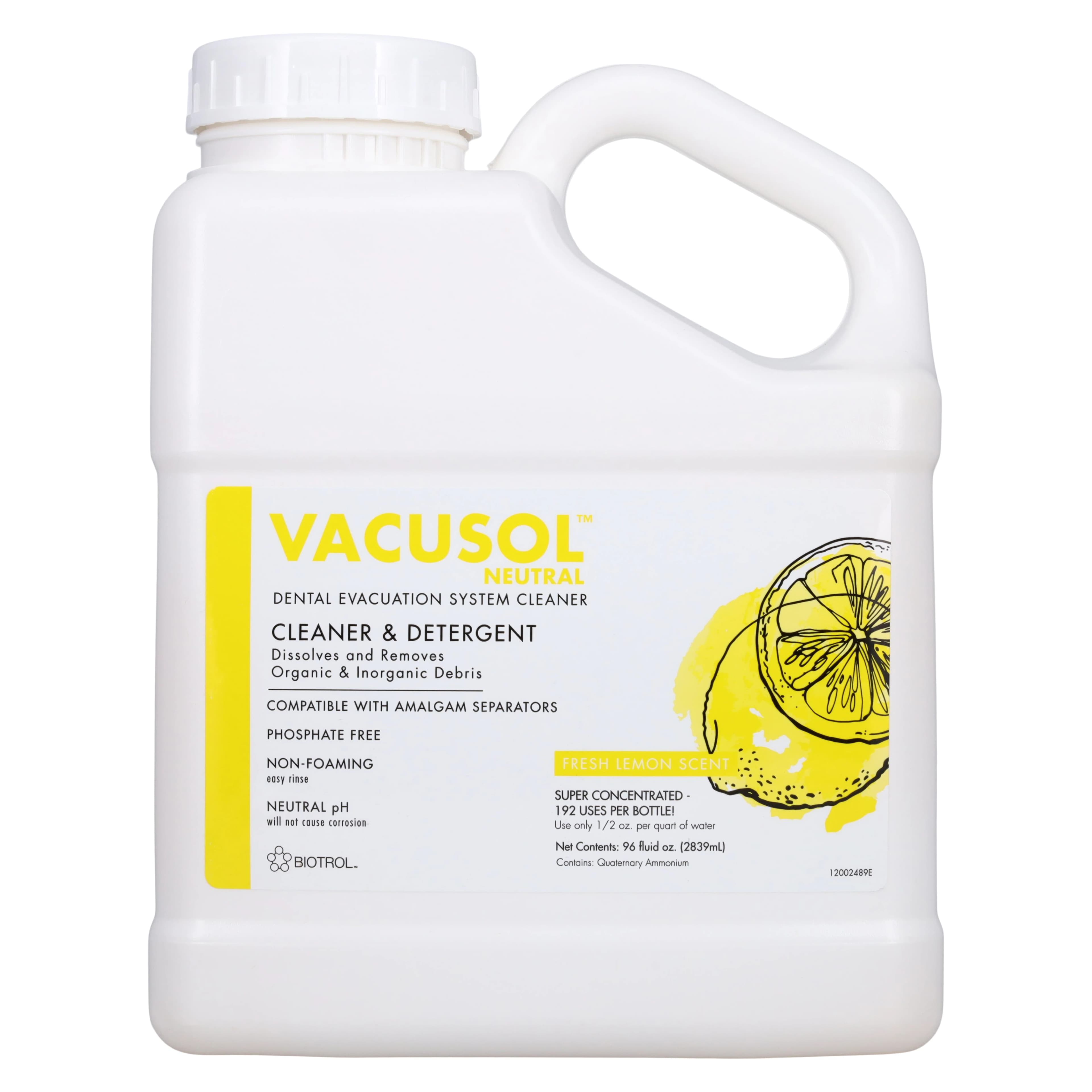 Vacusol Neutral Evacuation System Cleaner, Concentrated Liquid, 96 oz Bottle with Pump, ED903CS - Vacusol Neutral Solution Pump Liquid Cleaner 96oz - Image 1