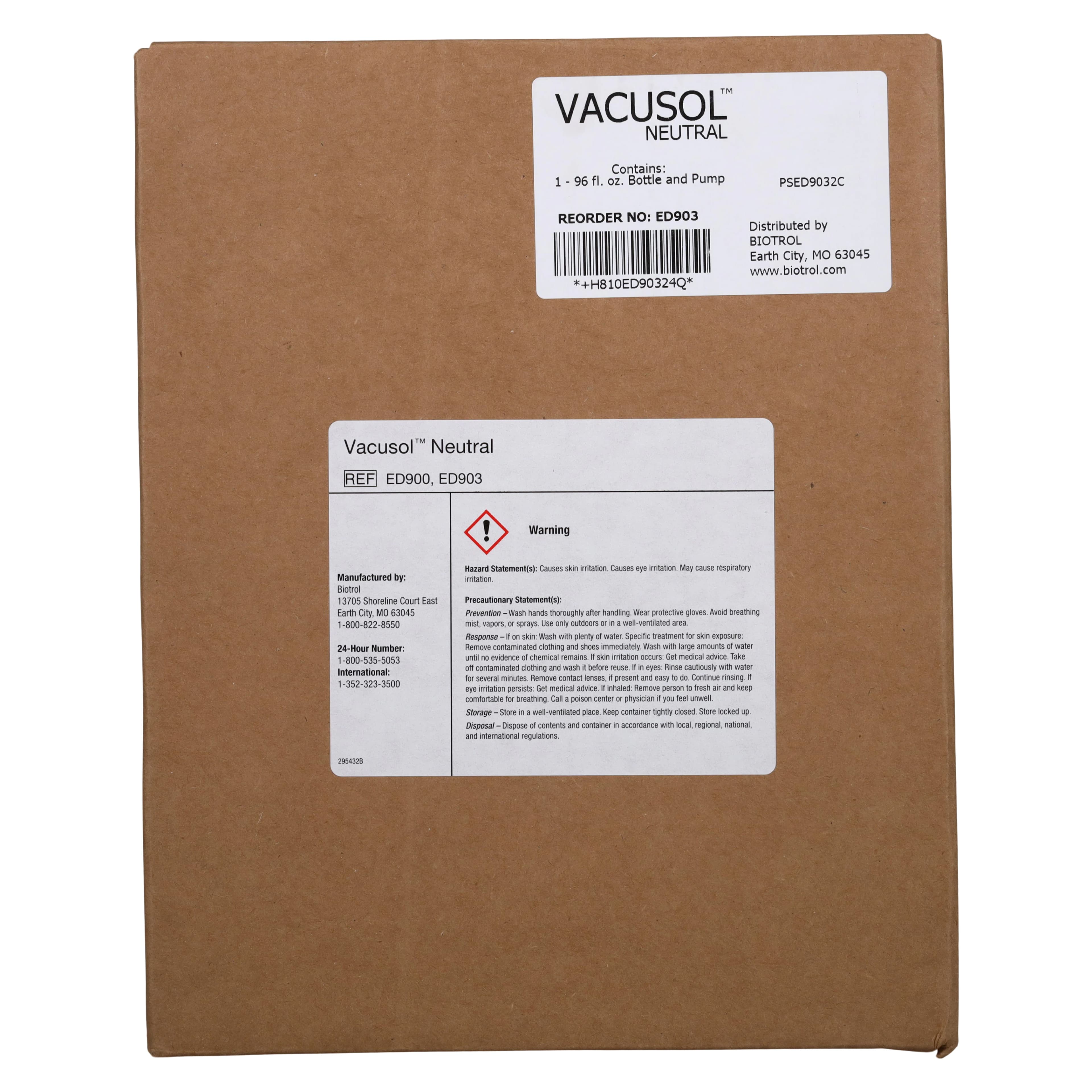 Vacusol Neutral Evacuation System Cleaner, Concentrated Liquid, 96 oz Bottle with Pump, ED903CS thumbnail 4