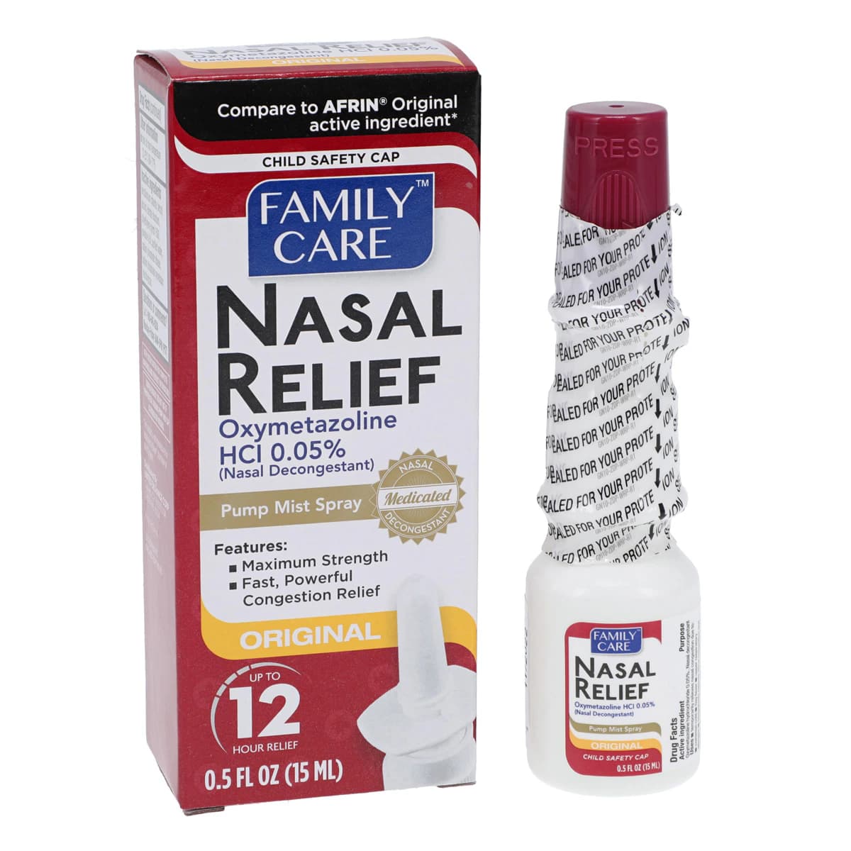 First Aid Research Oxymetazoline HCl Nasal Spray, 0.05%, 0.5 oz/Bottle - Oxymetazoline HCl Nasal Spray - Image 1