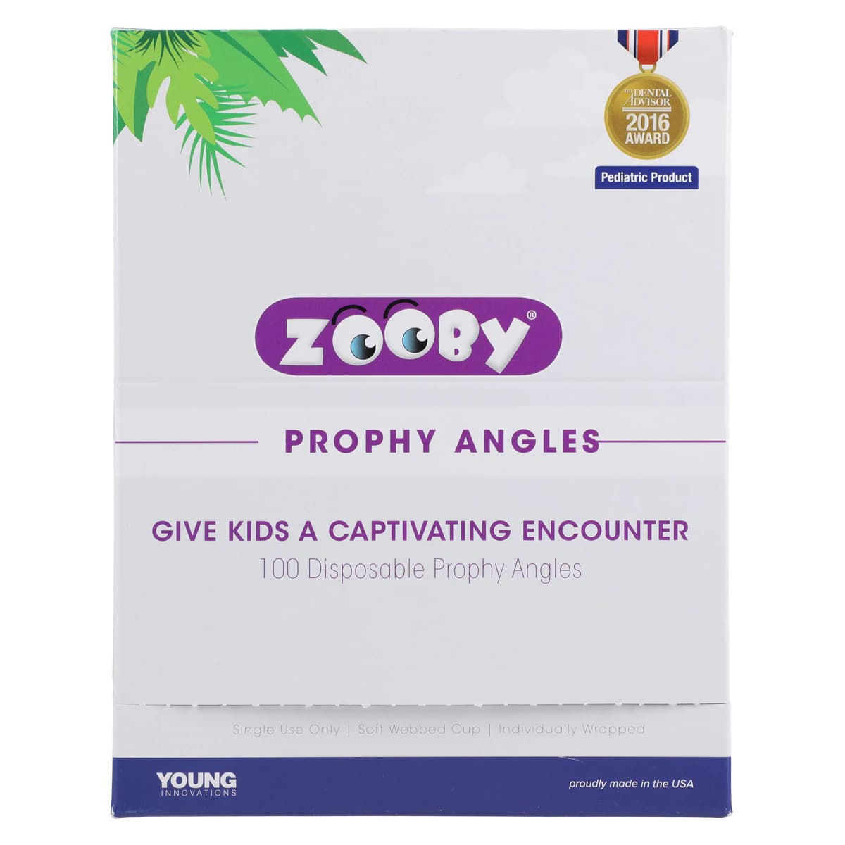 Zooby Disposable Prophy Angles, Latex-Free, Assorted Animal Designs, Soft Web Cup, 90°, 100/Box, 575010 thumbnail 4