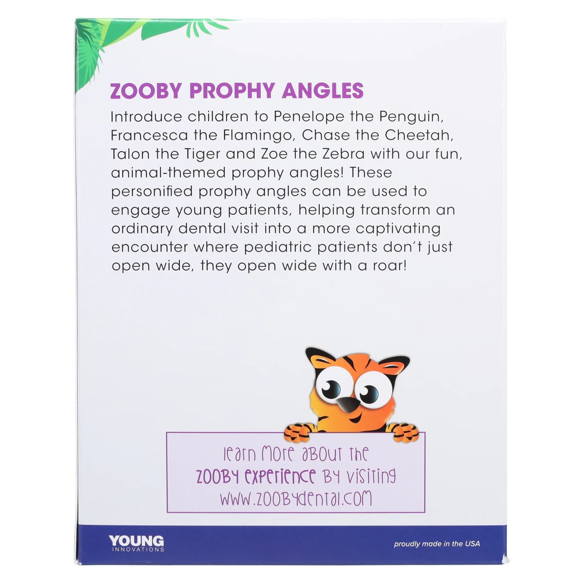 Zooby Disposable Prophy Angles, Latex-Free, Assorted Animal Designs, Soft Web Cup, 90°, 100/Box, 575010 thumbnail 6