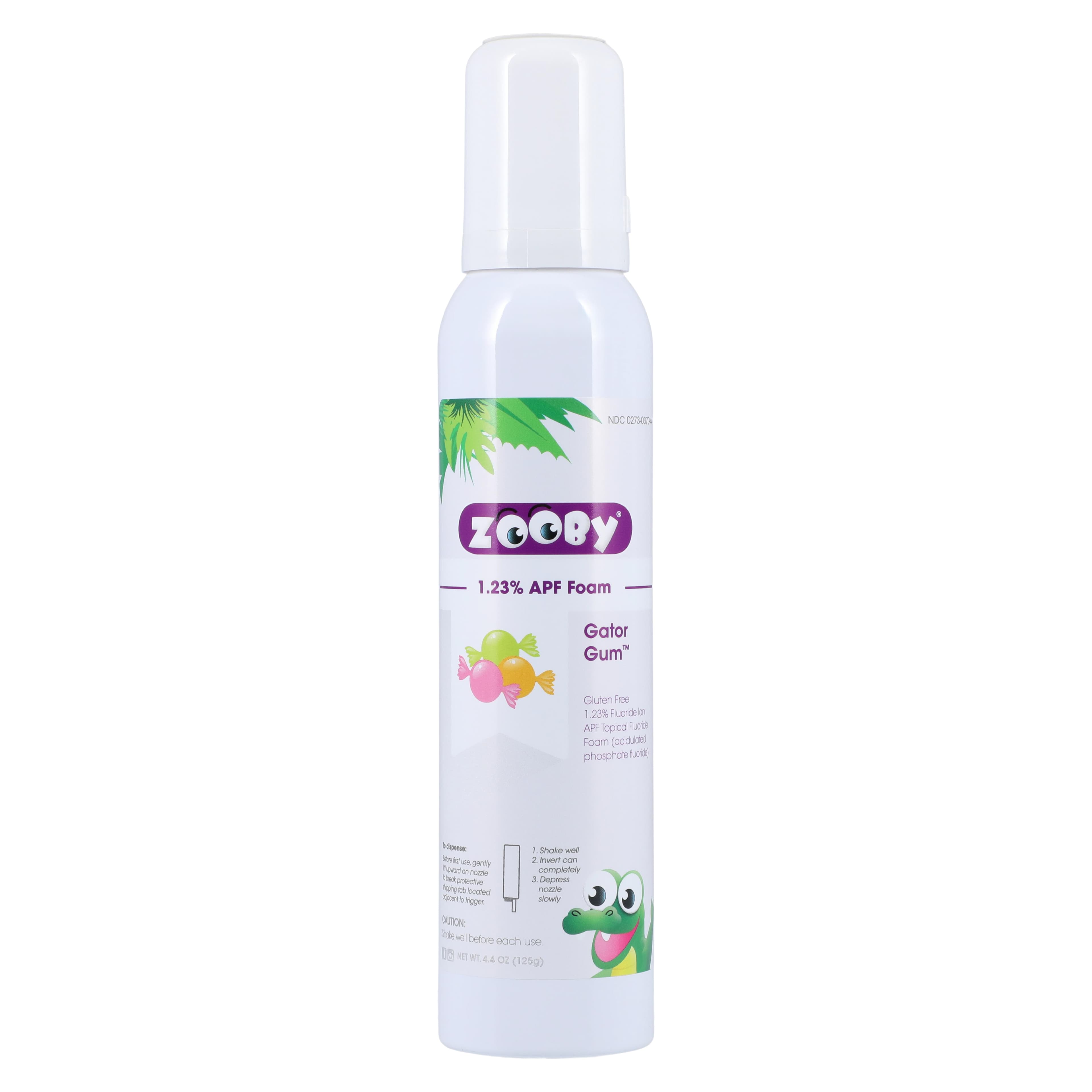 Zooby 1.23% APF Fluoride Foam, Gator Gum Flavor, 4.4 oz Can, 1/Pk, 615001 thumbnail 3
