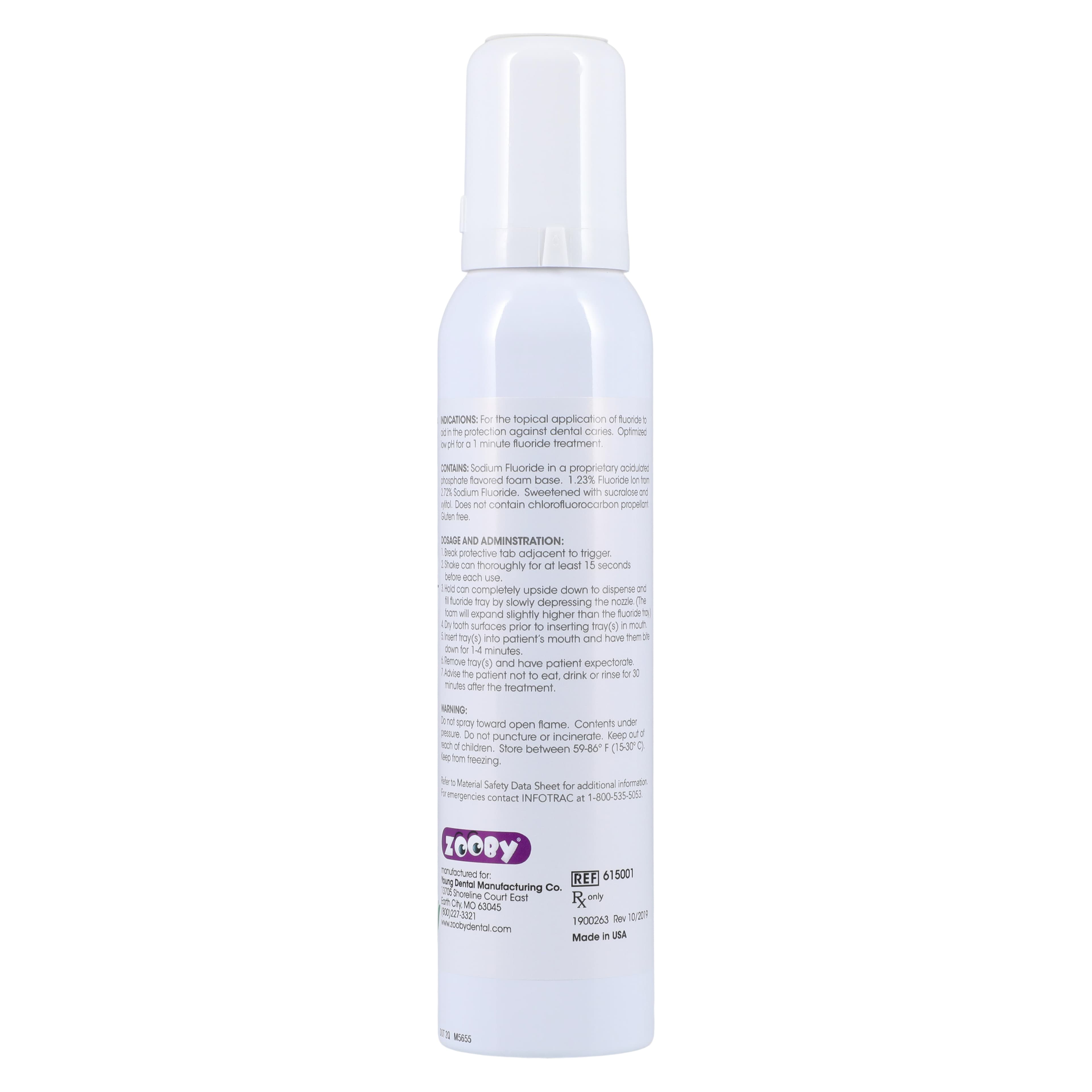 Zooby 1.23% APF Fluoride Foam, Gator Gum Flavor, 4.4 oz Can, 1/Pk, 615001 thumbnail 4