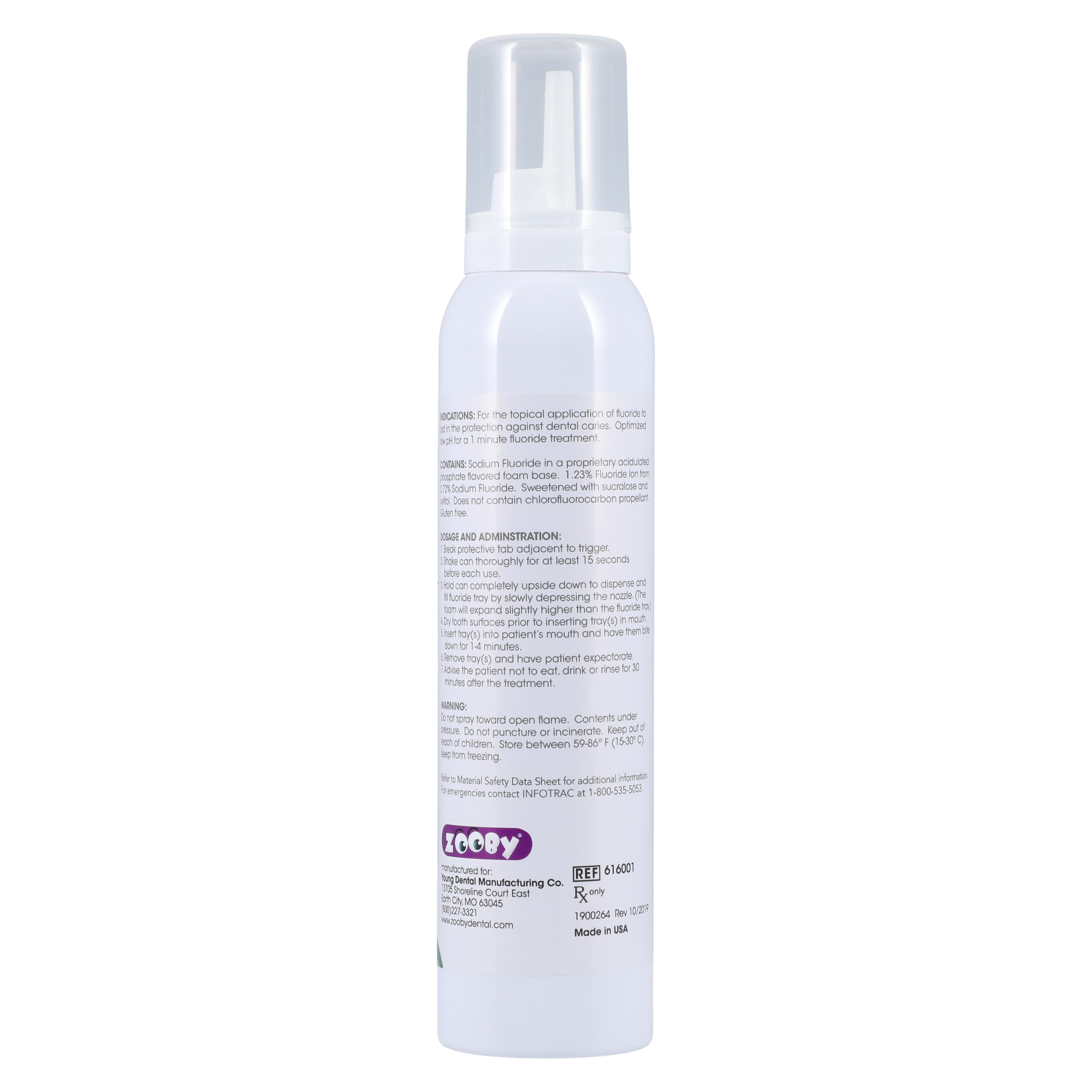Zooby Fluoride Foam, 1.23% APF, Turtle Melon, 4.4 oz Can, 1/Pk, 616001 thumbnail 4