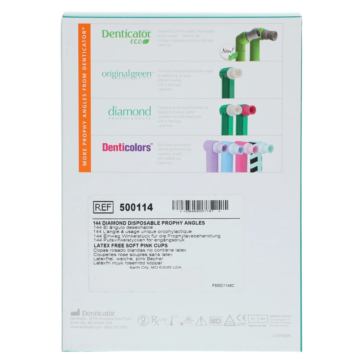 Denticator Diamond Disposable Prophy Angle, Soft Pink Cup, Latex-Free, 144/Box, 500114 thumbnail 6