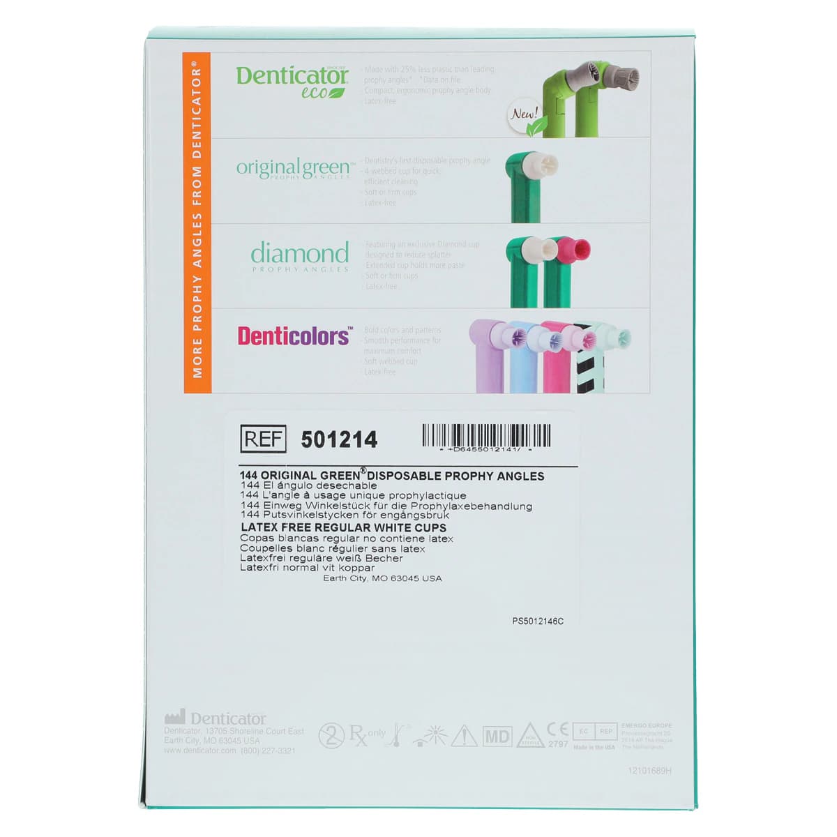Denticator Original Green Disposable Prophy Angle, Regular White Cup, 4-Web, Latex-Free, 144/Box, 501214 thumbnail 6
