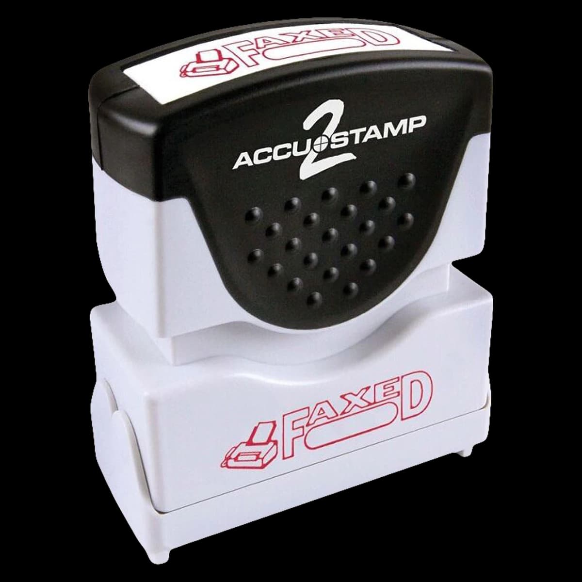 Accu-Stamp2 Shutter One-Color Stamp, Faxed Impression 1-5/8 x 1/2", Red Ink, Each - Stamp Faxed Impr 1-5/8 x 1/2 - Image 1