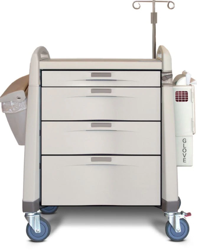 Capsa Solutions Medical Cart, 8-High, 4 Drawer, Light Cream, Core Lock - Cart Med 8-High 4Drwr Lght Crm - Image 1